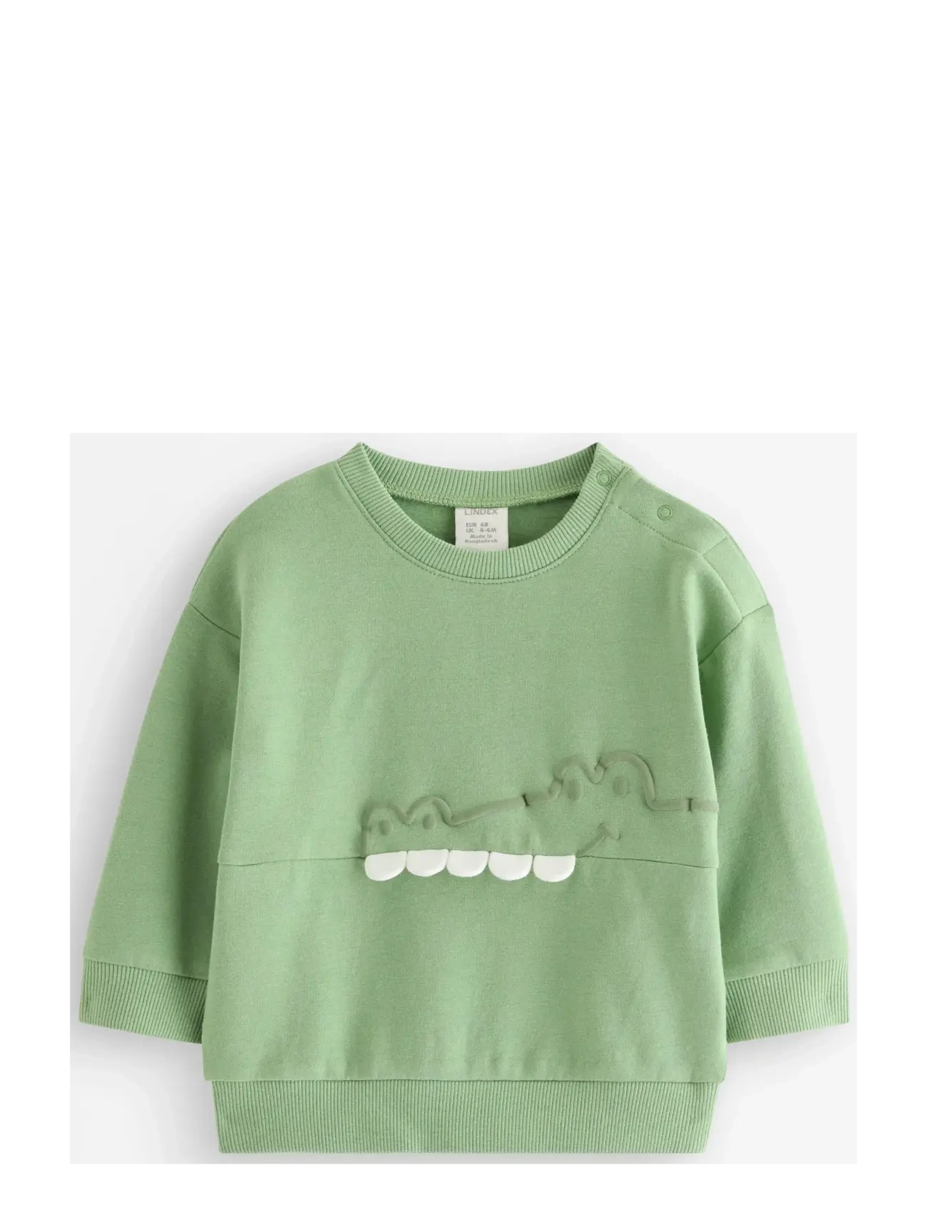Lindex sweatshirt crocodile 3d effect - 4 for 3 - DUSTY GREEN / green