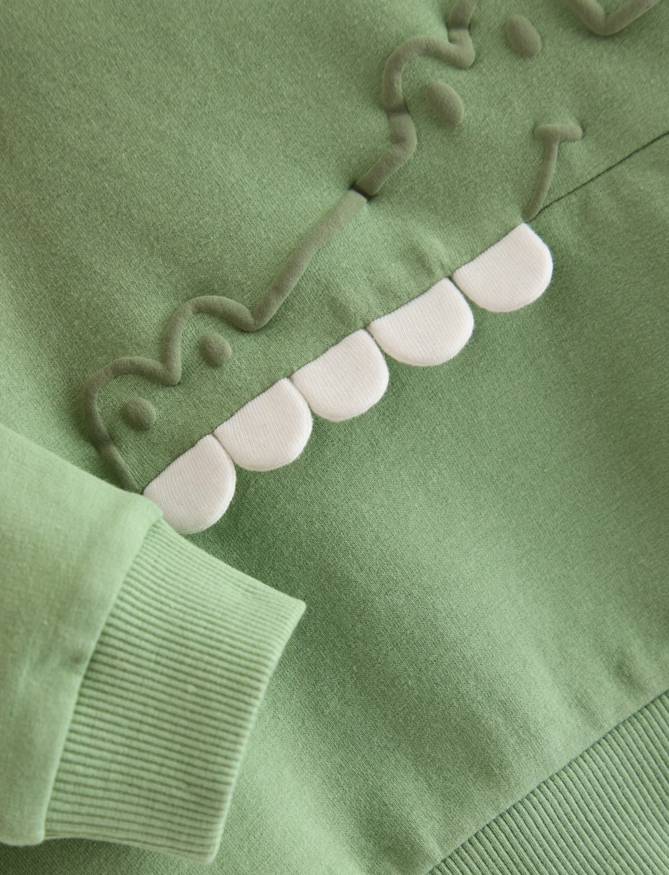Lindex - sweatshirt crocodile 3d effect - sweatshirts & hættetrøjer - dusty green - 2