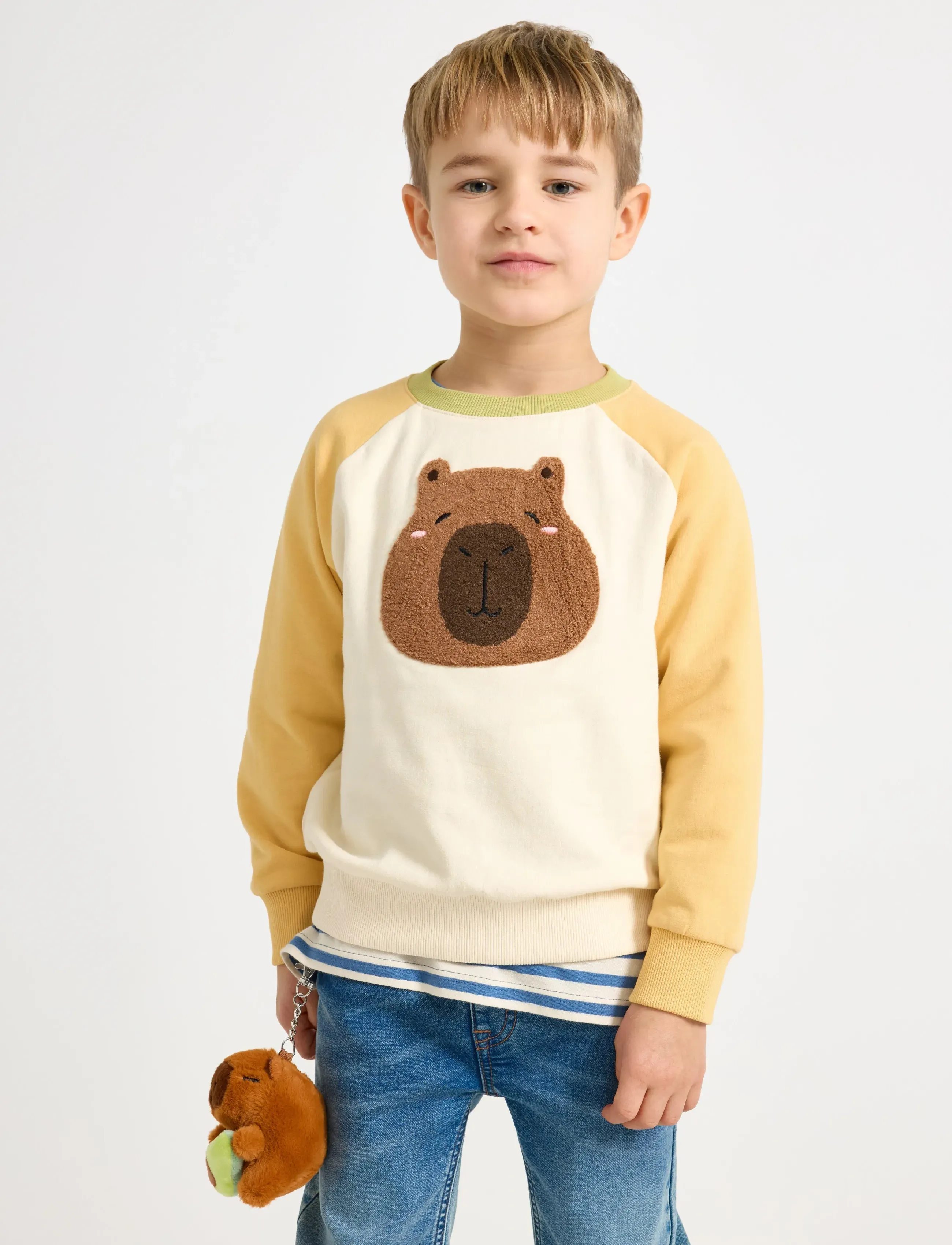 Lindex Sweatshirt Capybara Raglan - Sweatshirts & Hoodies - WHITE / cream