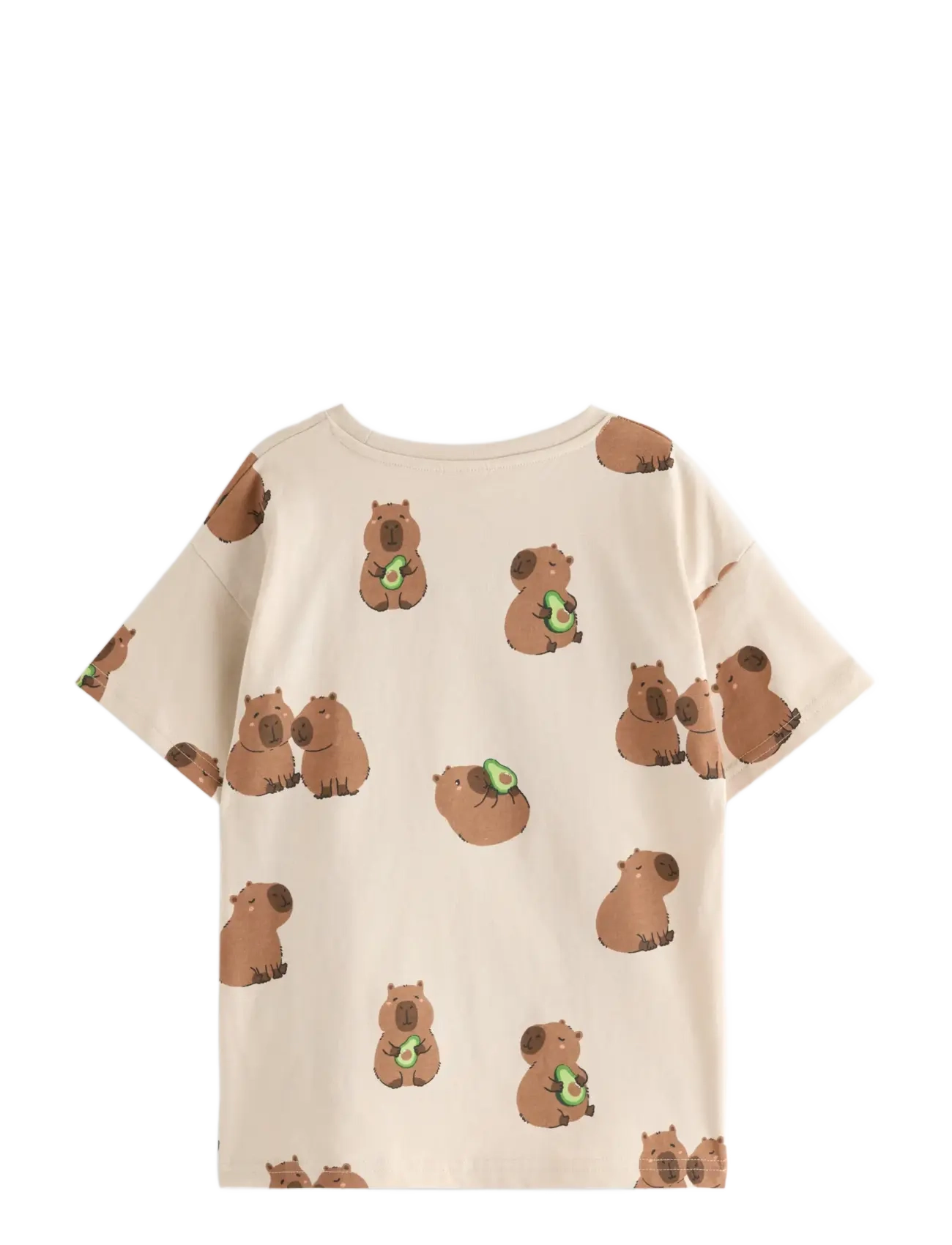 Lindex - Top SS Oversized Capybara - kurzärmelige - light beige - 2