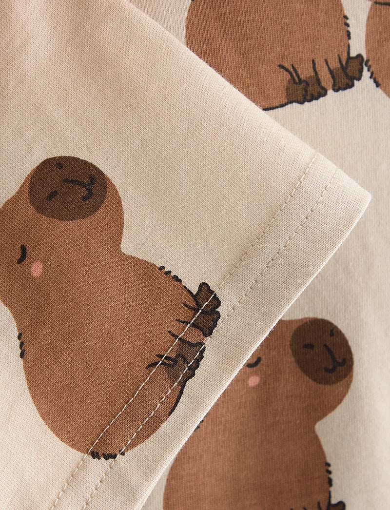 Lindex - Short-sleeved top - kortärmade t-shirts - light beige - 5