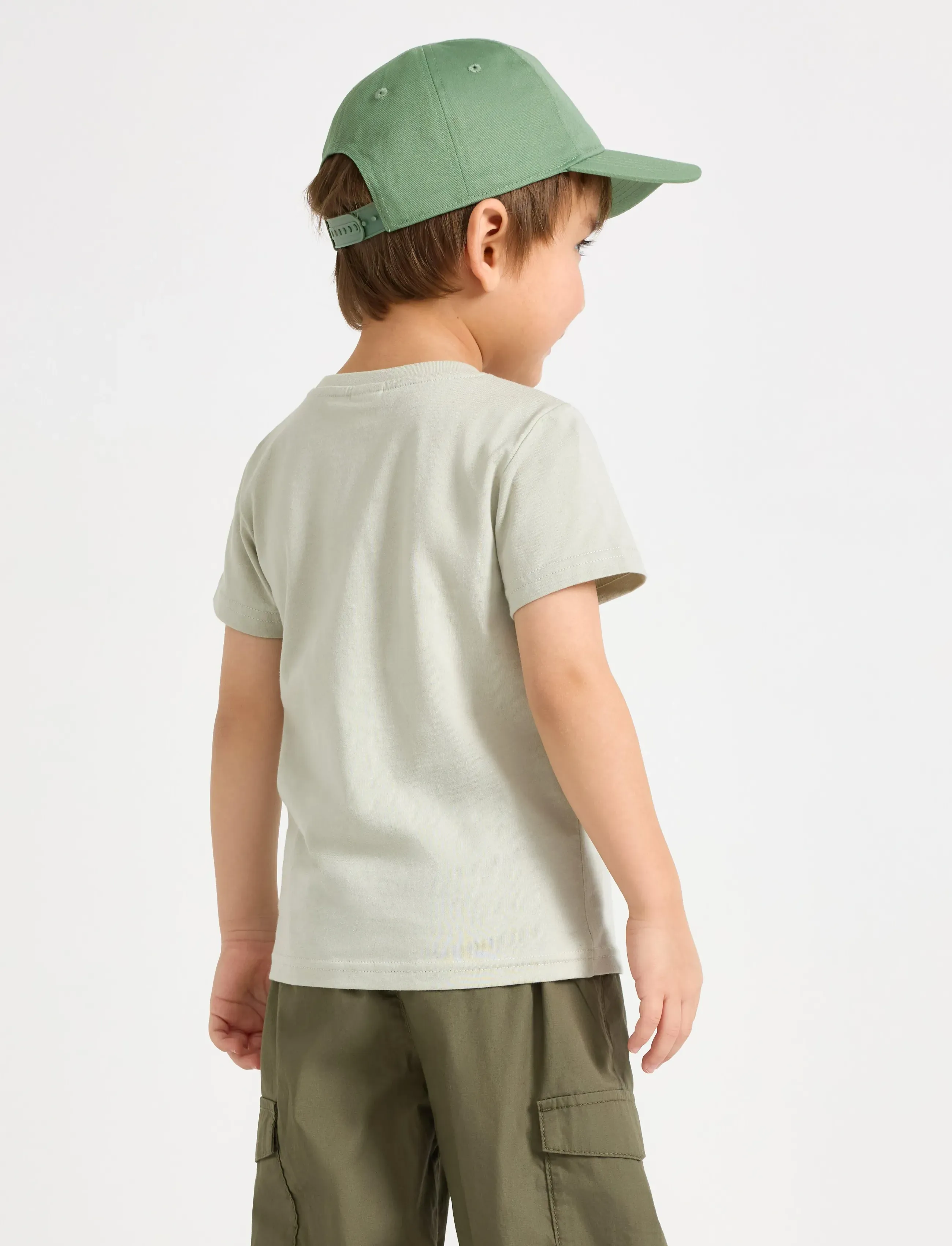 Lindex - Short-sleeved top with reversible sequins motif - light dusty green - 3