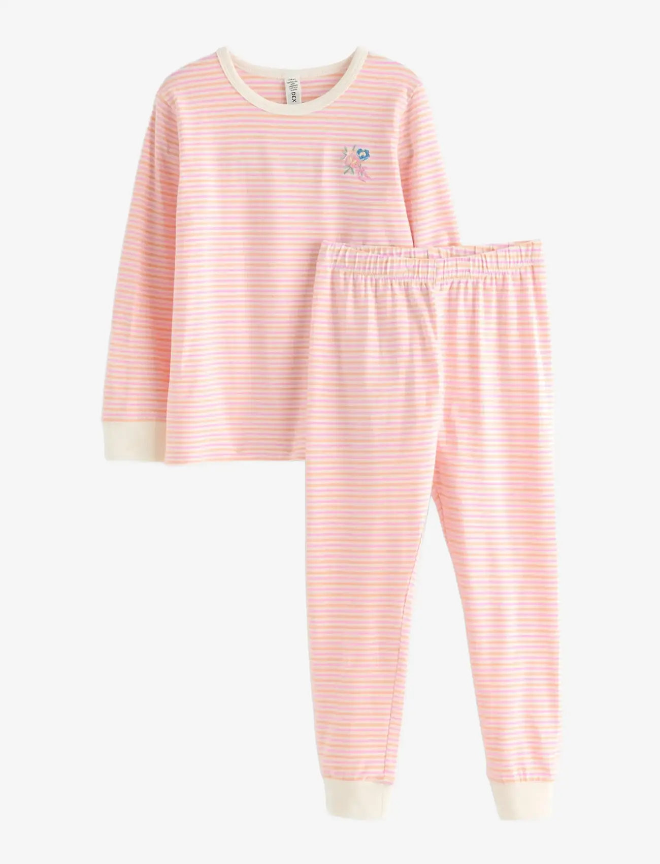 Lindex - Pyjama y d stripe placement em - pyjamassæt - white - 1