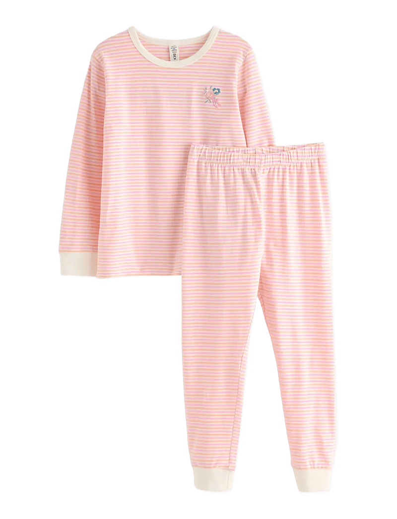 Lindex - Pyjama y d stripe placement em - pyjamassæt - white - 1