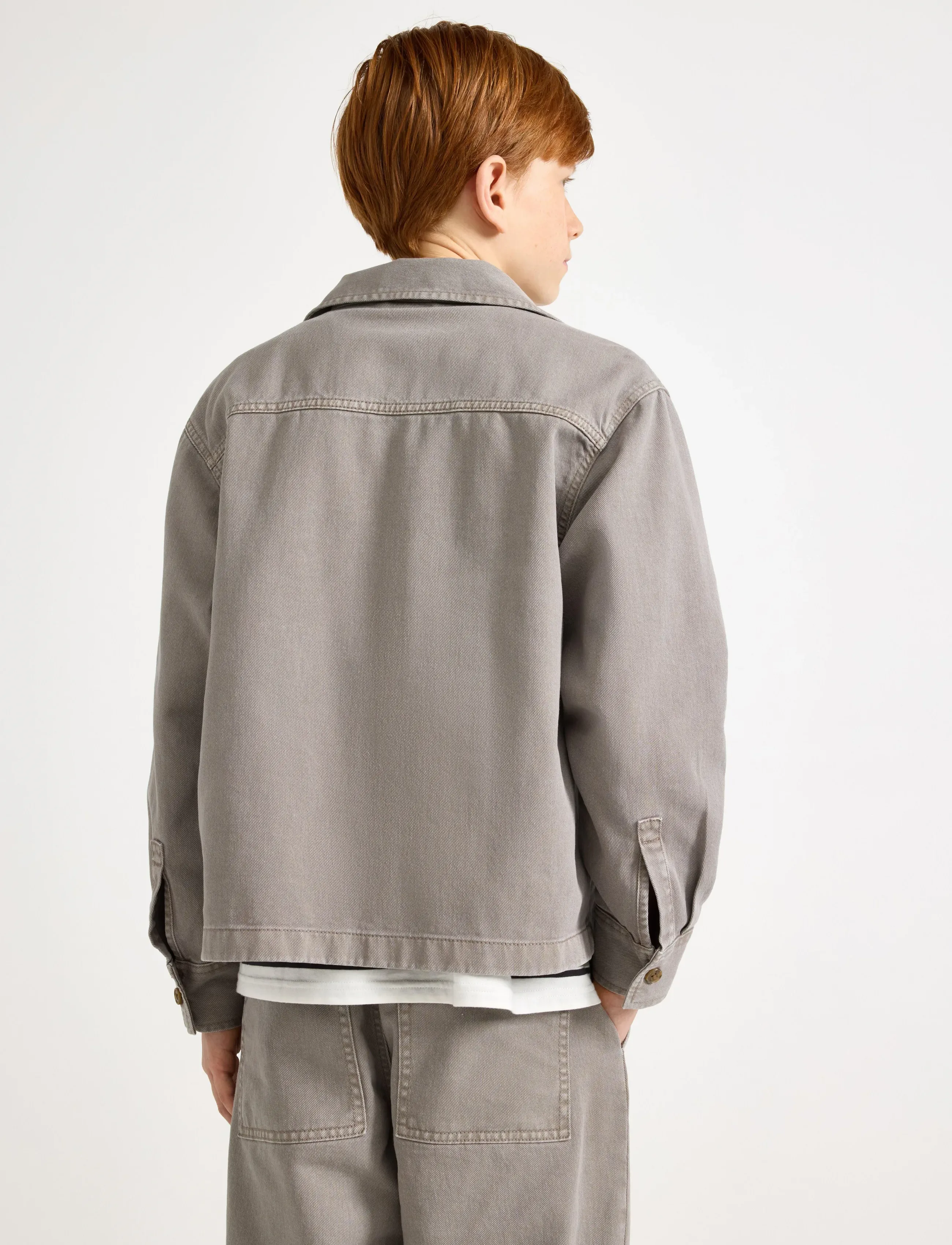 Lindex - Overshirt in cotton twill - langærmede skjorter - grey - 3