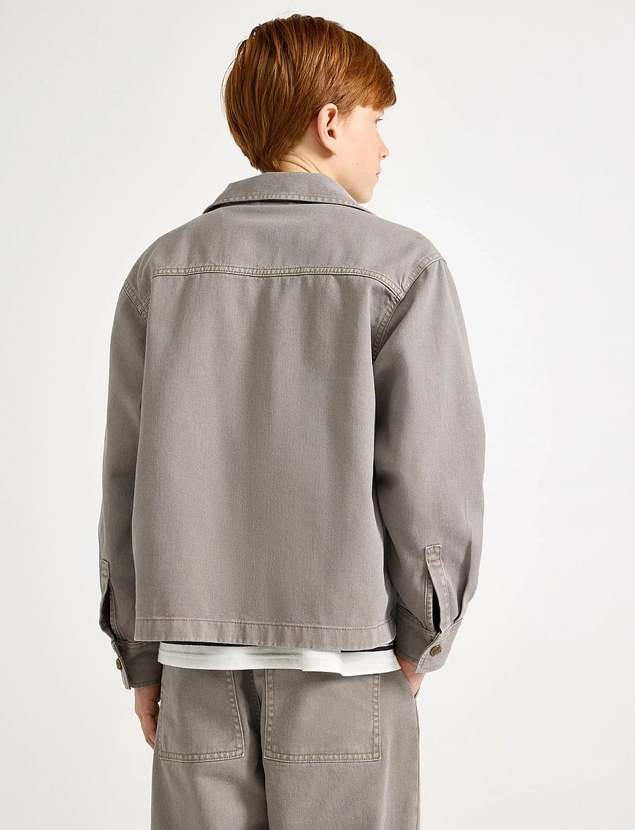 Lindex - Overshirt in cotton twill - langärmlige hemden - grey - 3