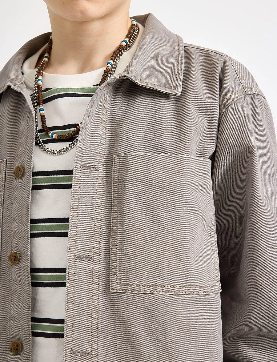 Lindex - Overshirt in cotton twill - langärmlige hemden - grey - 4