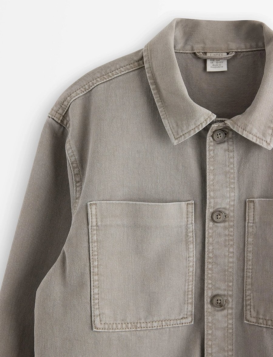Lindex - Overshirt in cotton twill - langärmlige hemden - grey - 5
