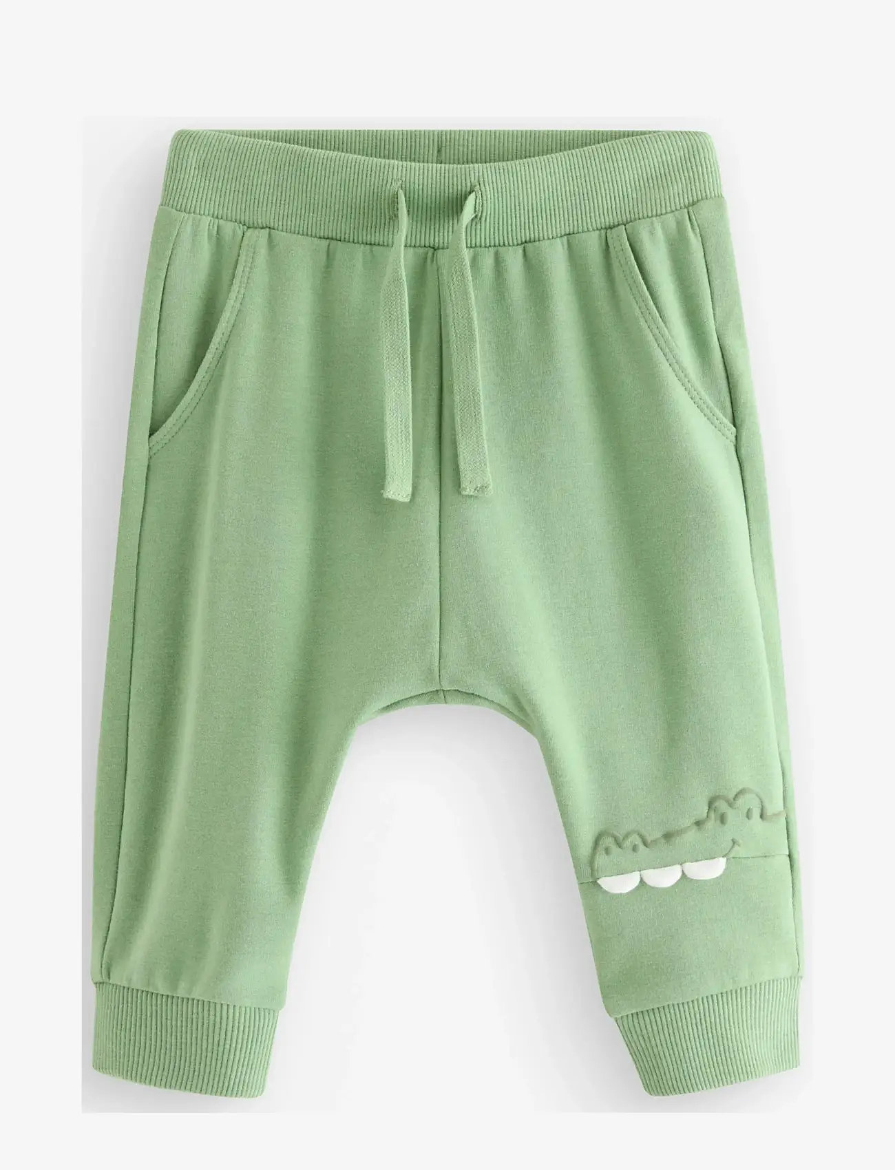 Lindex - Trousers crocodile 3d effect - sweatpants - dusty green - 0