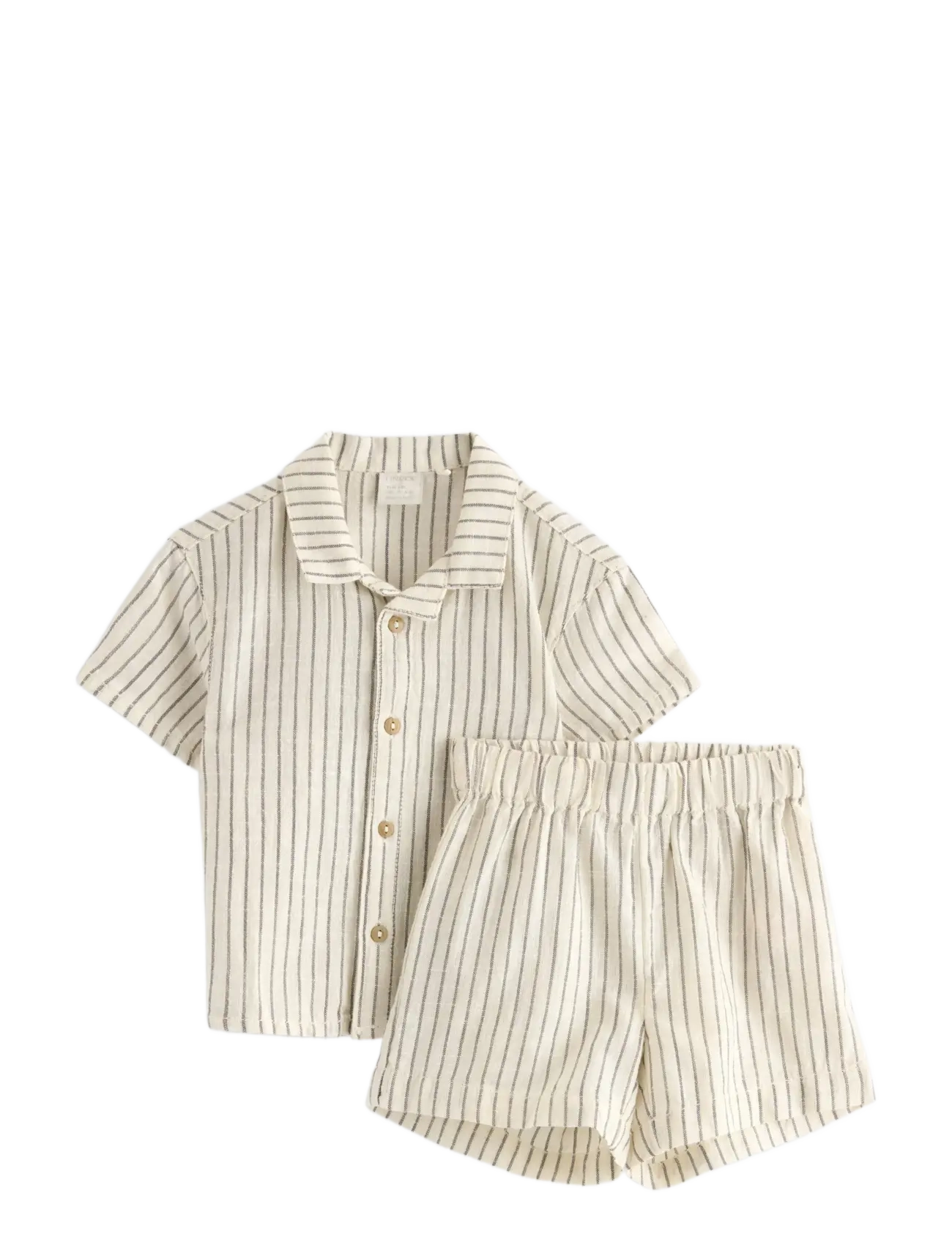 Lindex Set Shirt And Shorts, 74, Sets, Creme - Sets With Short-sleeved T-shirt, Kinder