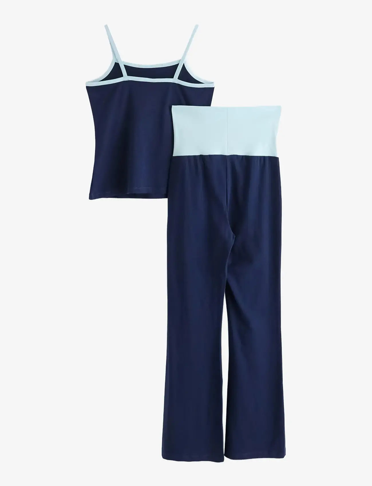 Lindex - 2pack strap tank top and yoga - linnen - blue - 2