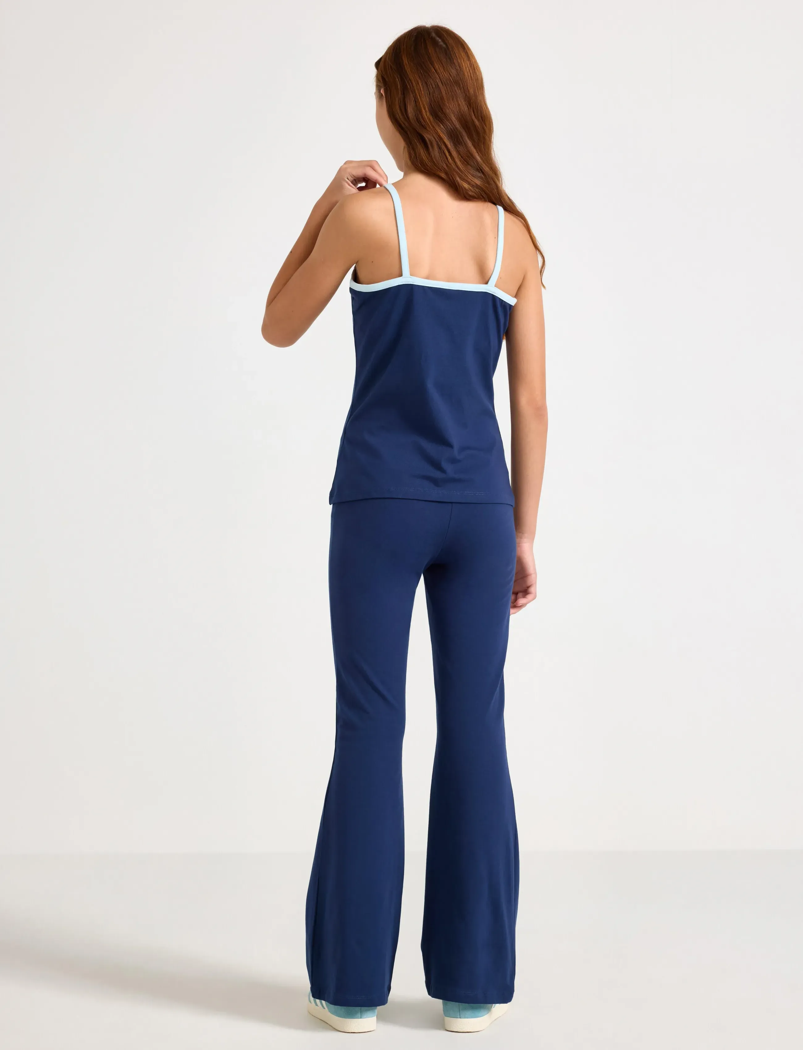 Lindex - 2pack strap tank top and yoga - topi bez piedurknēm - blue - 3