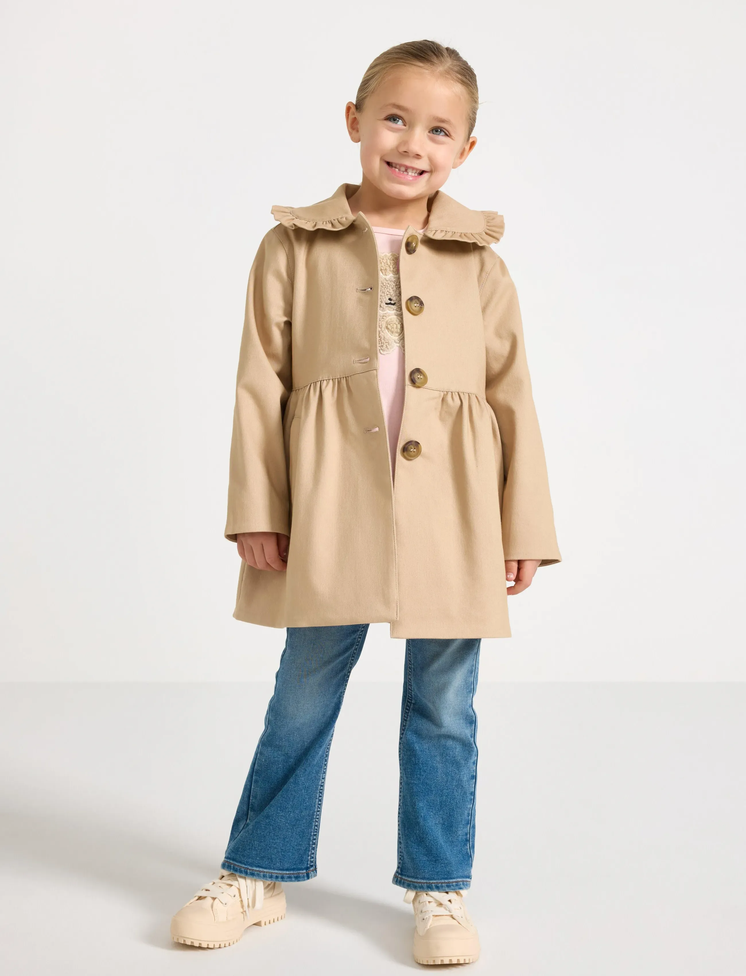 Lindex Trench Coat, 104, Jackets & Coats, Beige - Kinder