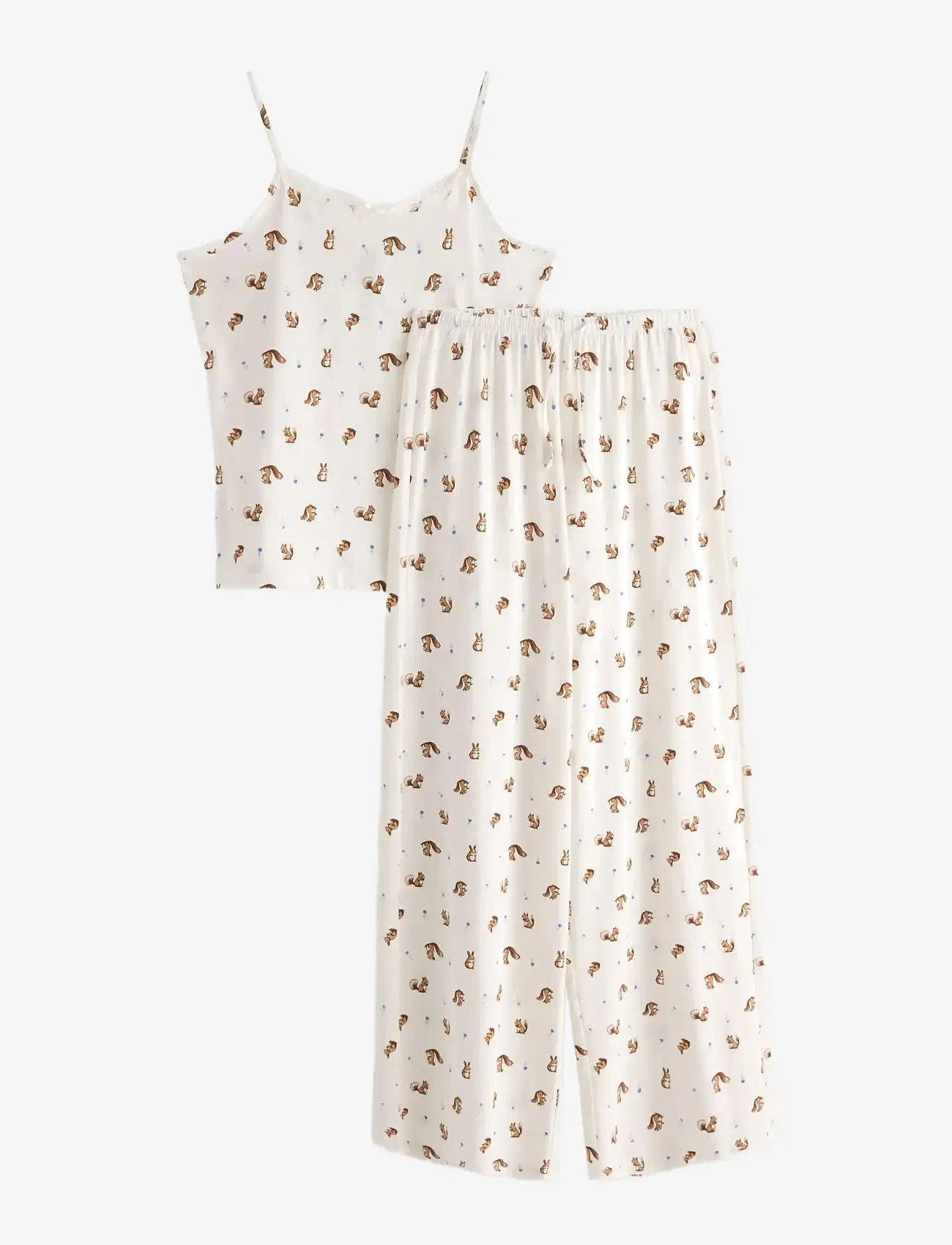 Lindex Pyjama set singlet trousers mi - Pyjamas - OFF WHITE / cream
