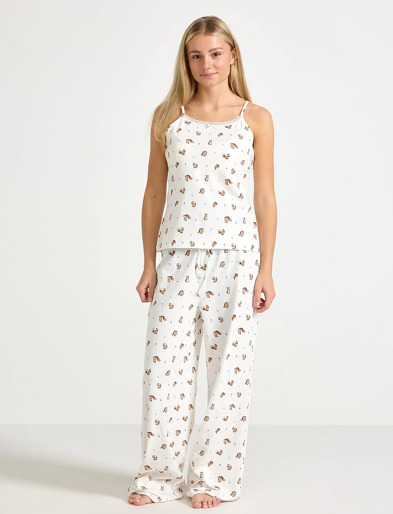 Lindex - Pyjama set singlet trousers mi - pyjama-sets - off white - 0