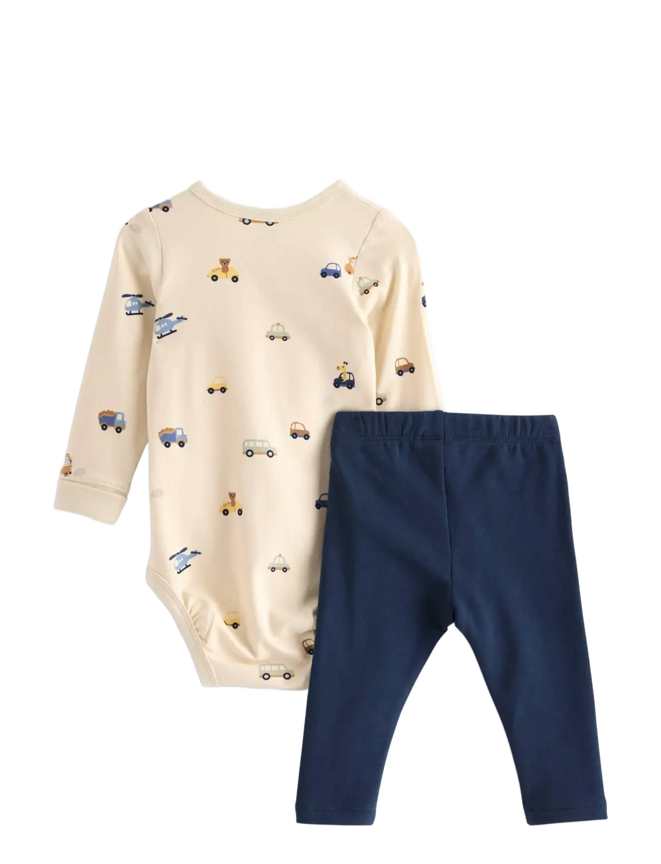 Lindex - Set Body leggings cars at knee - light beige - 1