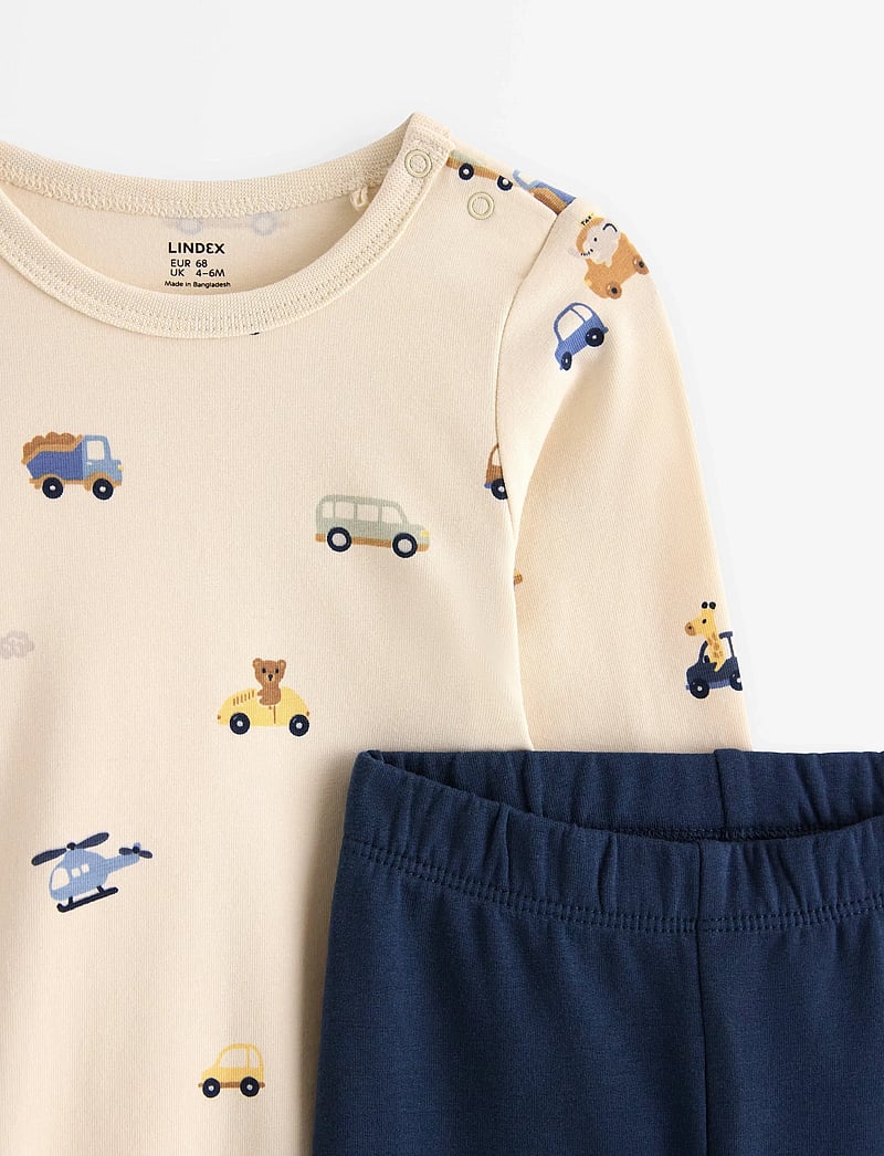 Lindex - Set Body leggings cars at knee - sets mit body - light beige - 2