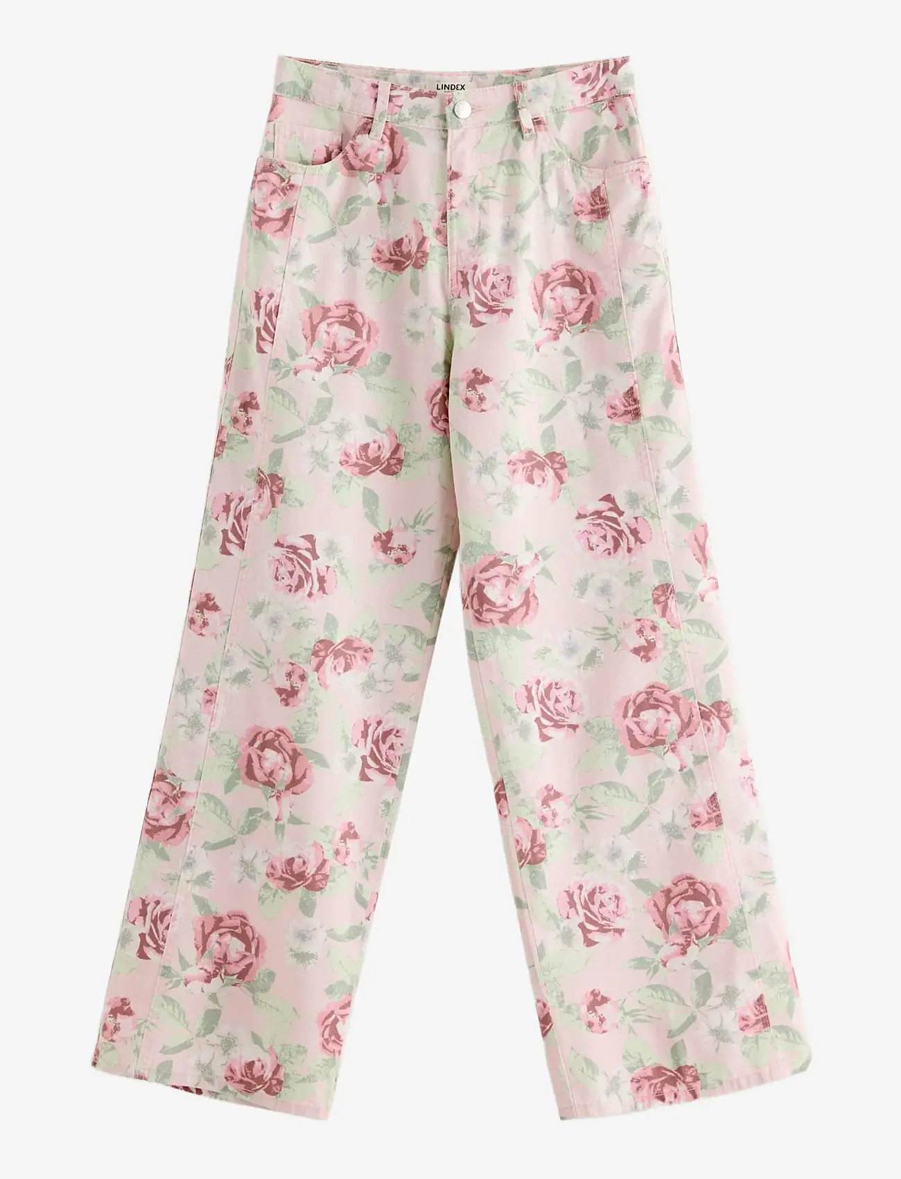 Lindex - Trouser woven twill Vega - alt laienevad teksad - light pink - 1
