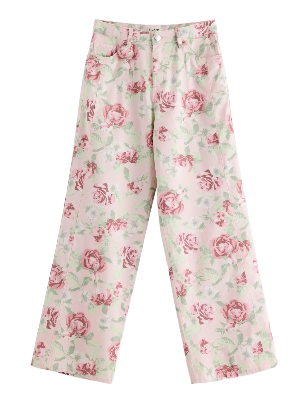 Lindex Trouser woven twill Vega - Tøj - LIGHT PINK / pink/rose
