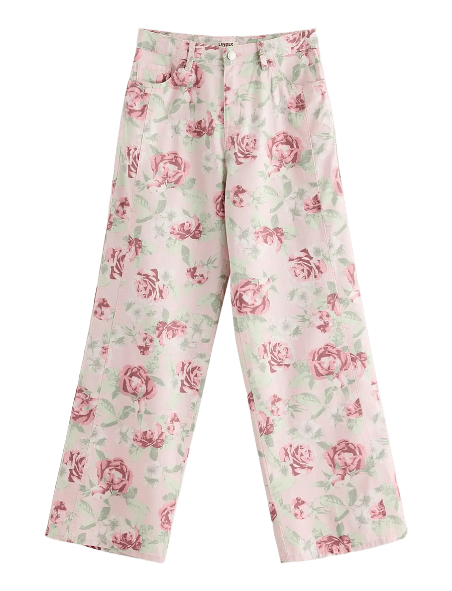 Lindex - Trouser woven twill Vega - loose jeans - light pink - 1