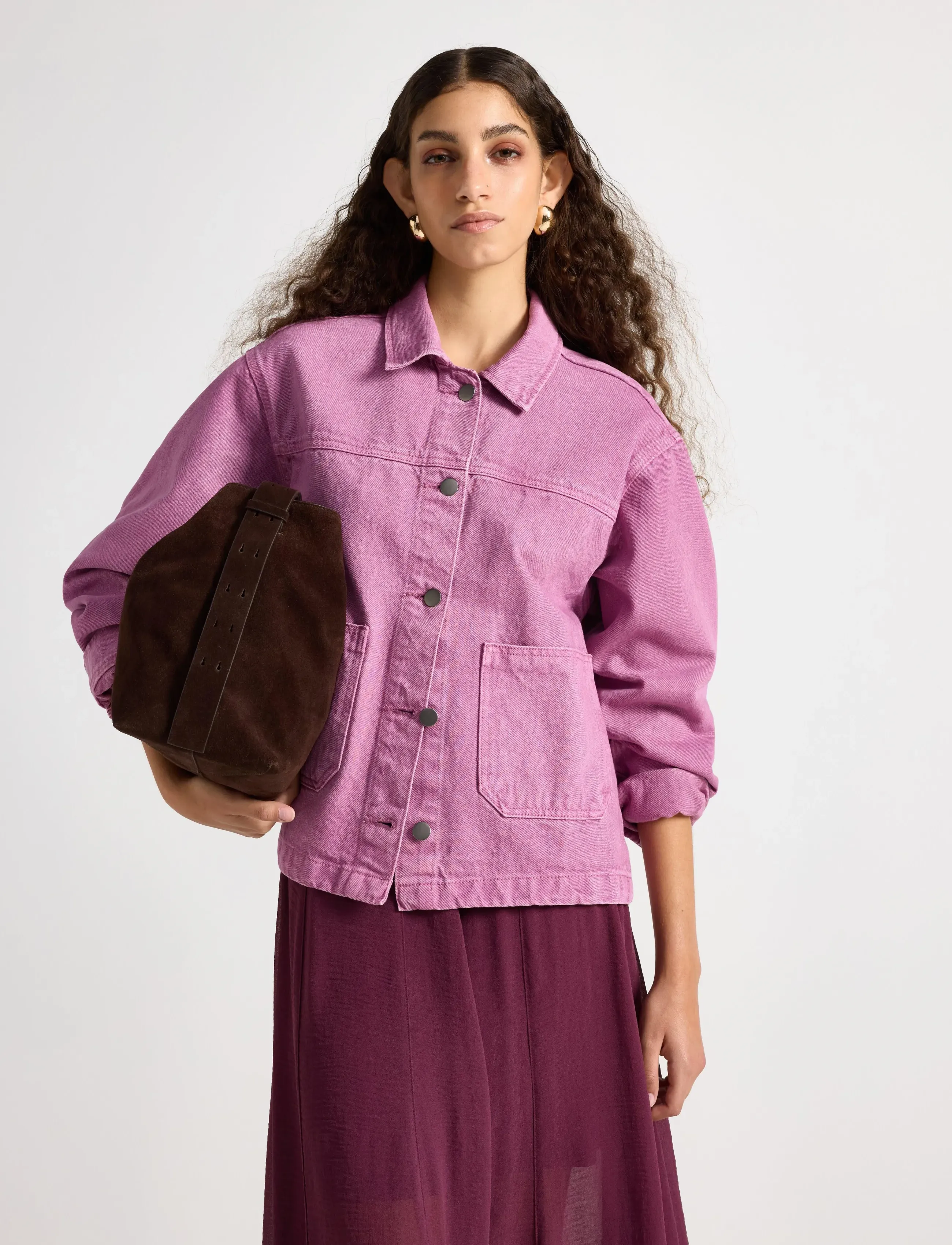 Lindex Jacka i bomullstwill - Kollektionen - DUSTY LILAC / pink/rose