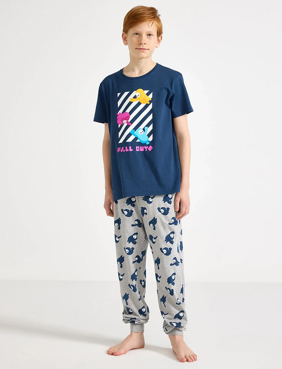 Lindex - Fall Guys pyjama set - komplekti - dk dusty blue - 0