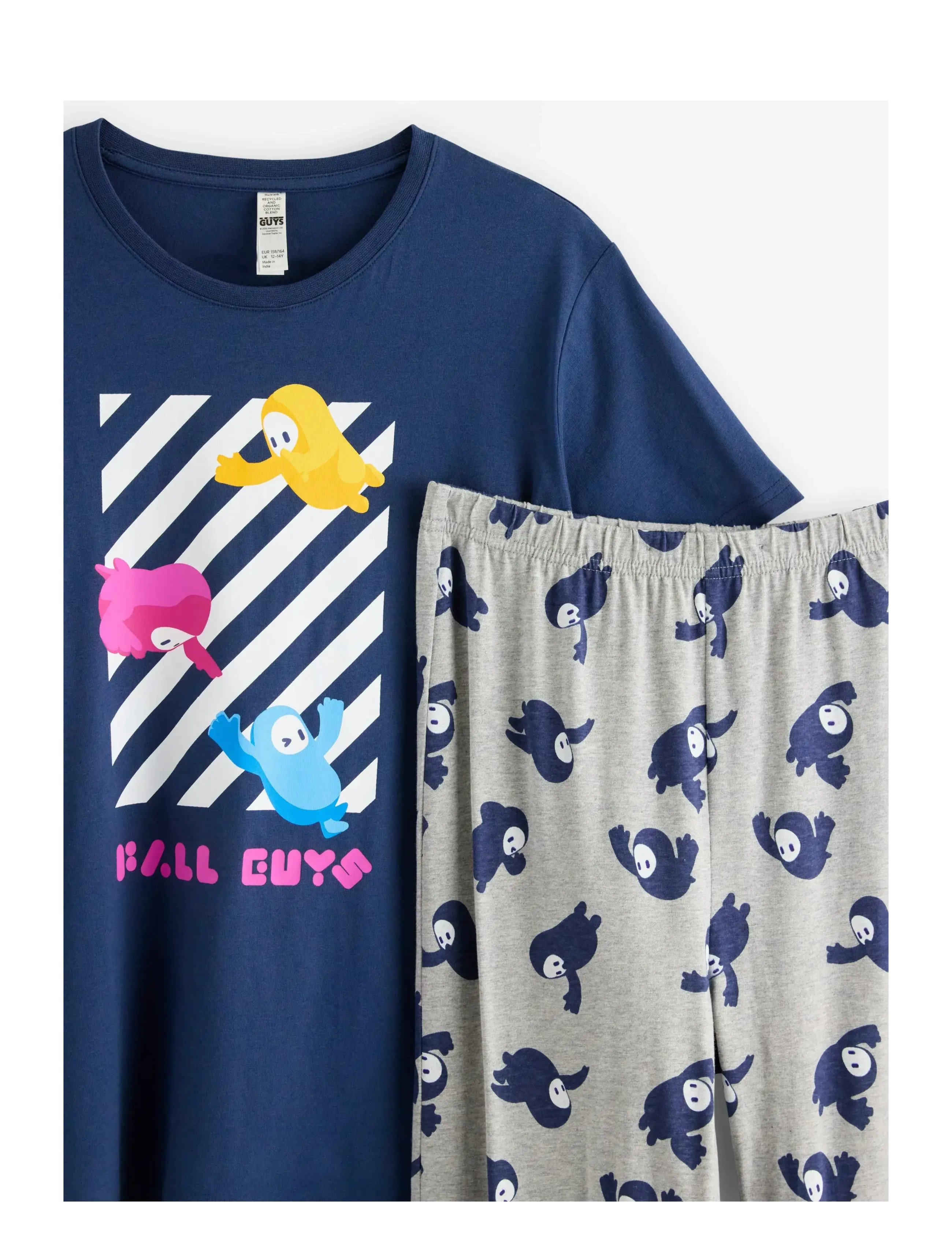 Lindex - Fall Guys pyjama set - sets - dk dusty blue - 3