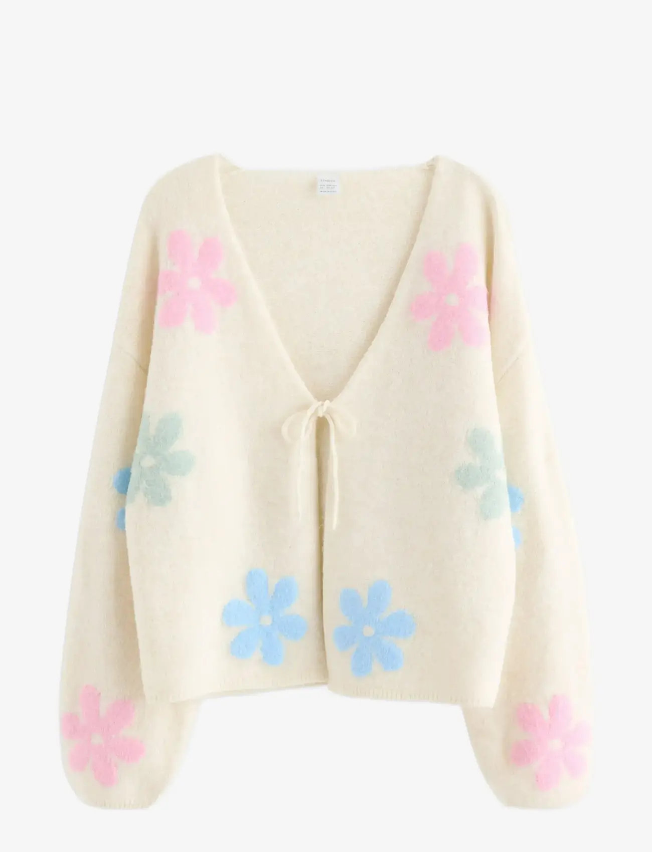 Lindex - Cardigan flower - cardigans - light beige melange - 1