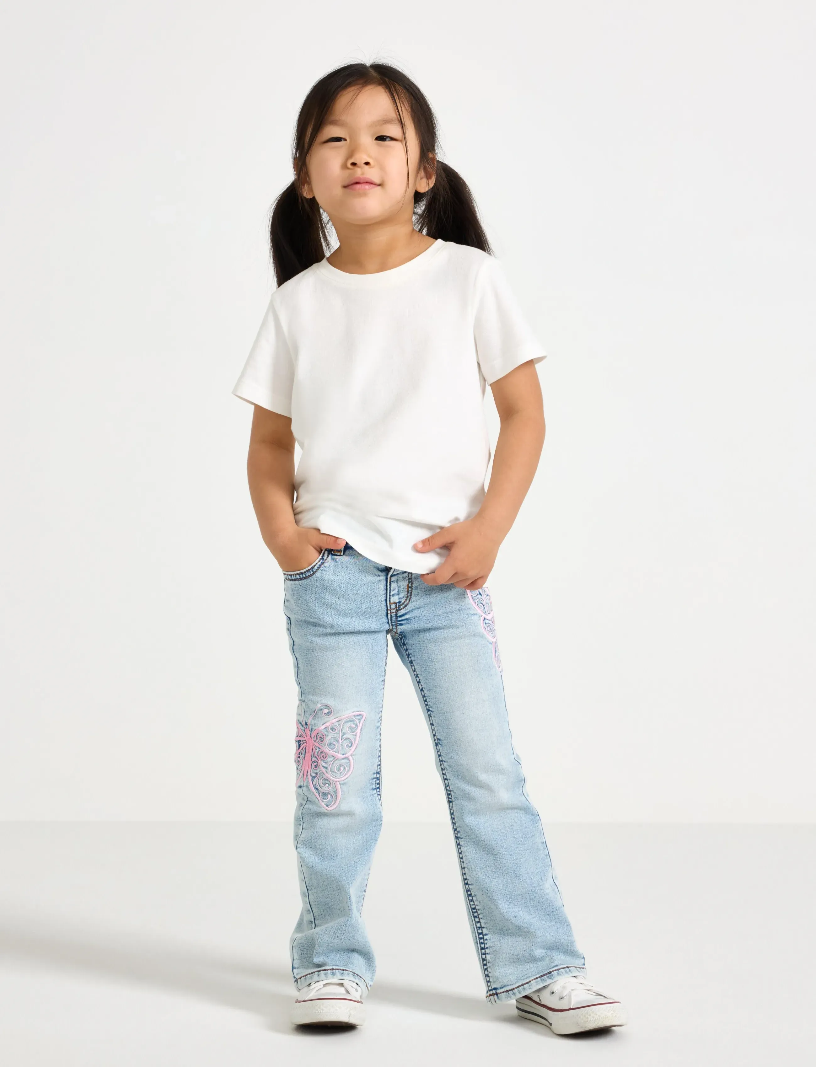 Lindex FREJA Regular flare super stretch jeans - Jeans - LIGHT DENIM / blue