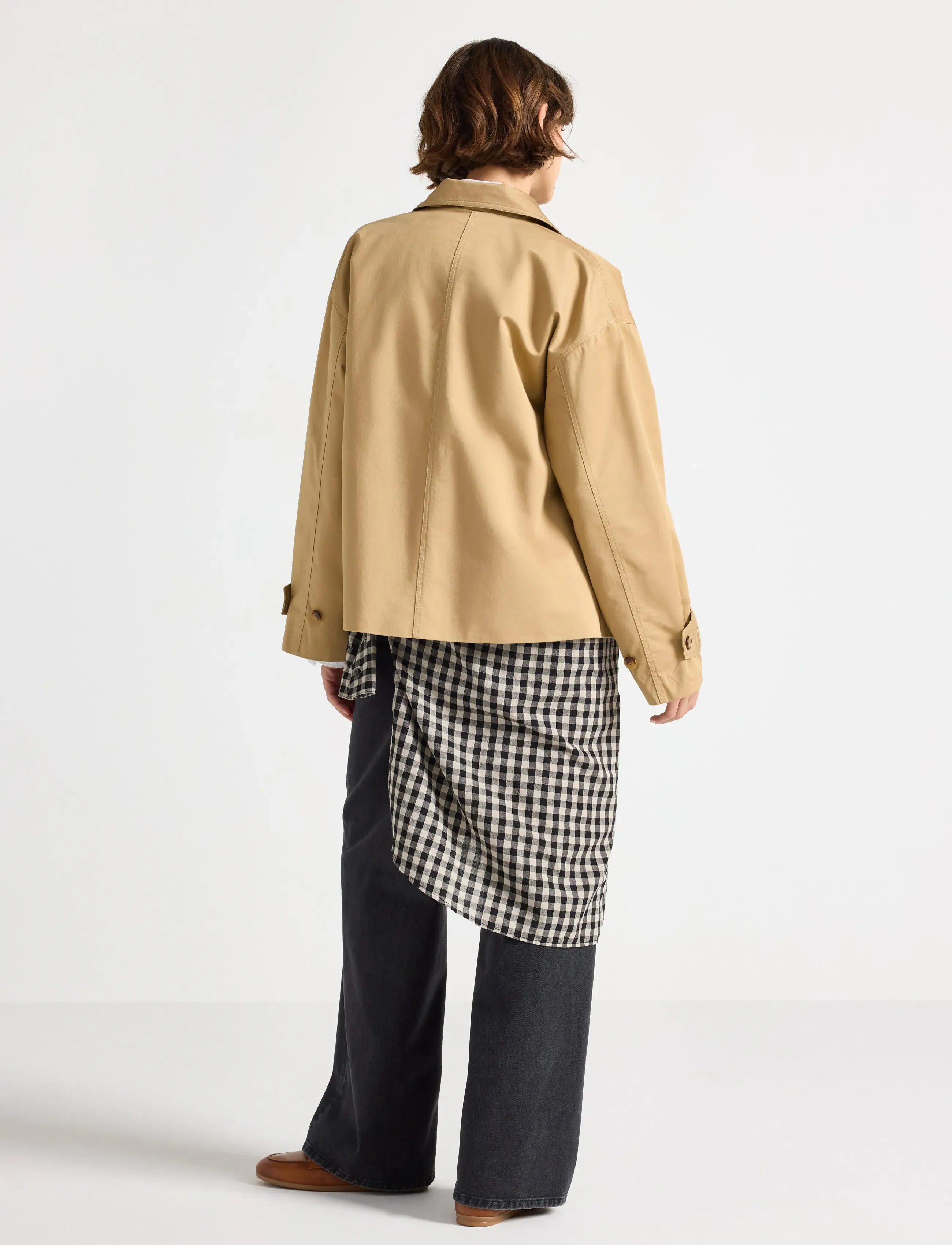 Lindex - Cropped trenchcoat - trenchcoats - beige - 3