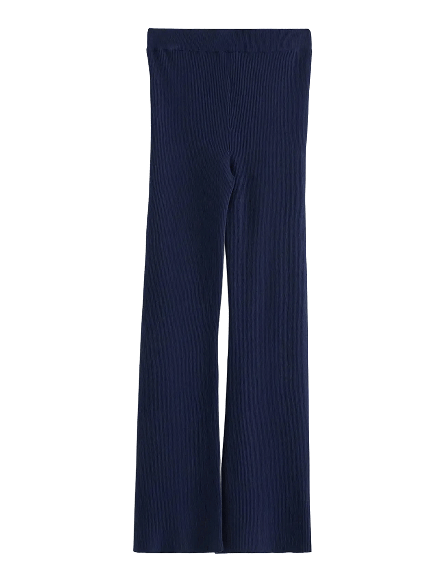 Lindex - Trousers knitted rib - einkaufen nach alter von - dark blue - 2