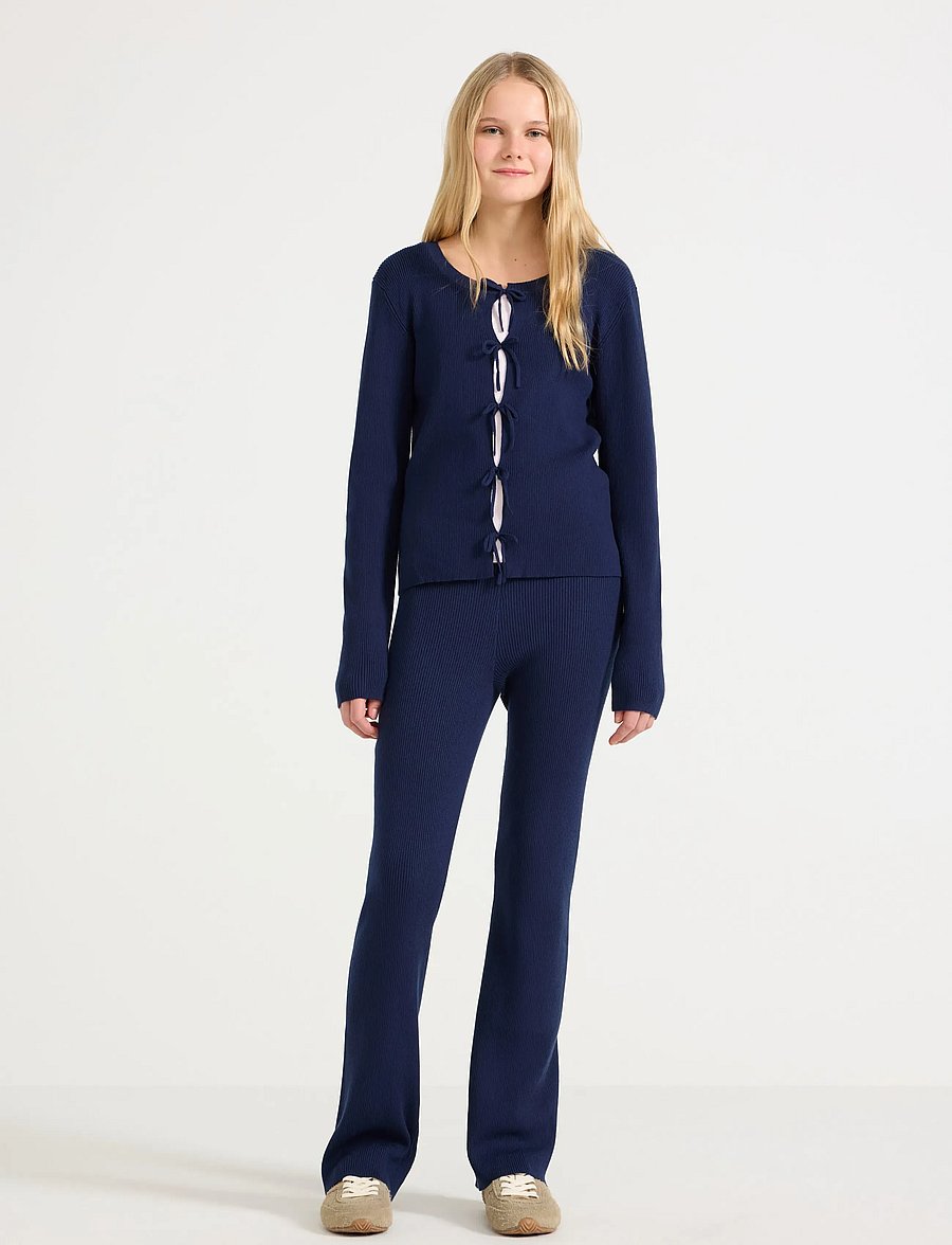Lindex - Trousers knitted rib - einkaufen nach alter von - dark blue - 0