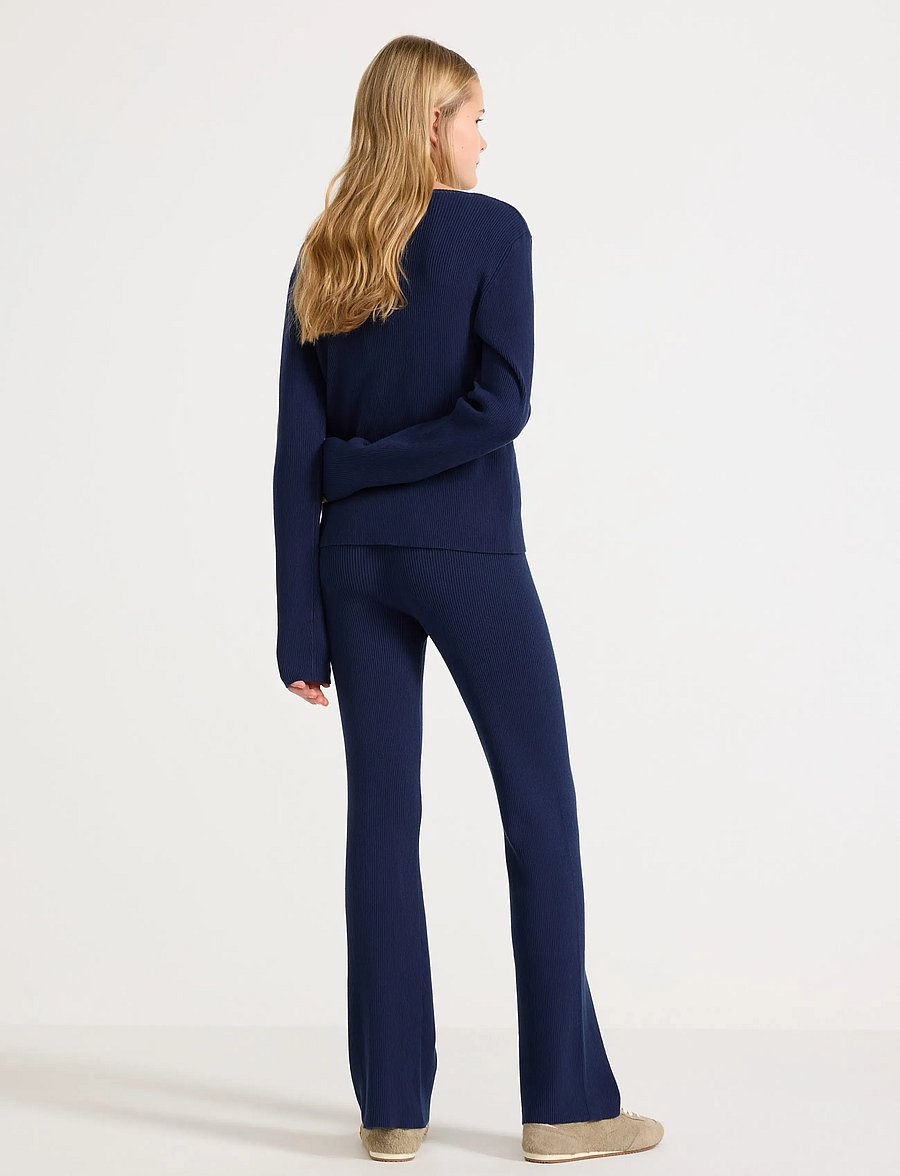 Lindex - Trousers knitted rib - einkaufen nach alter von - dark blue - 3