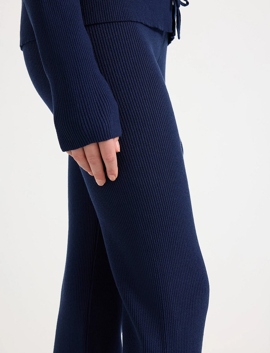 Lindex - Trousers knitted rib - einkaufen nach alter von - dark blue - 4