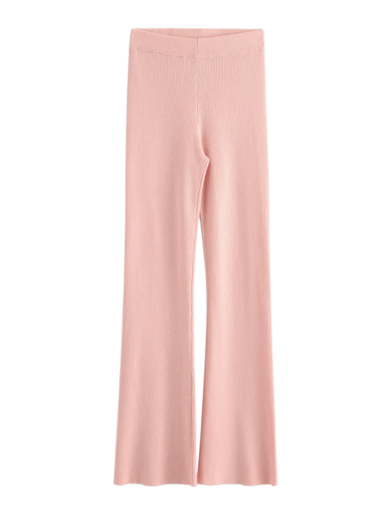 Trousers knitted rib - LIGHT DUSTY PINK