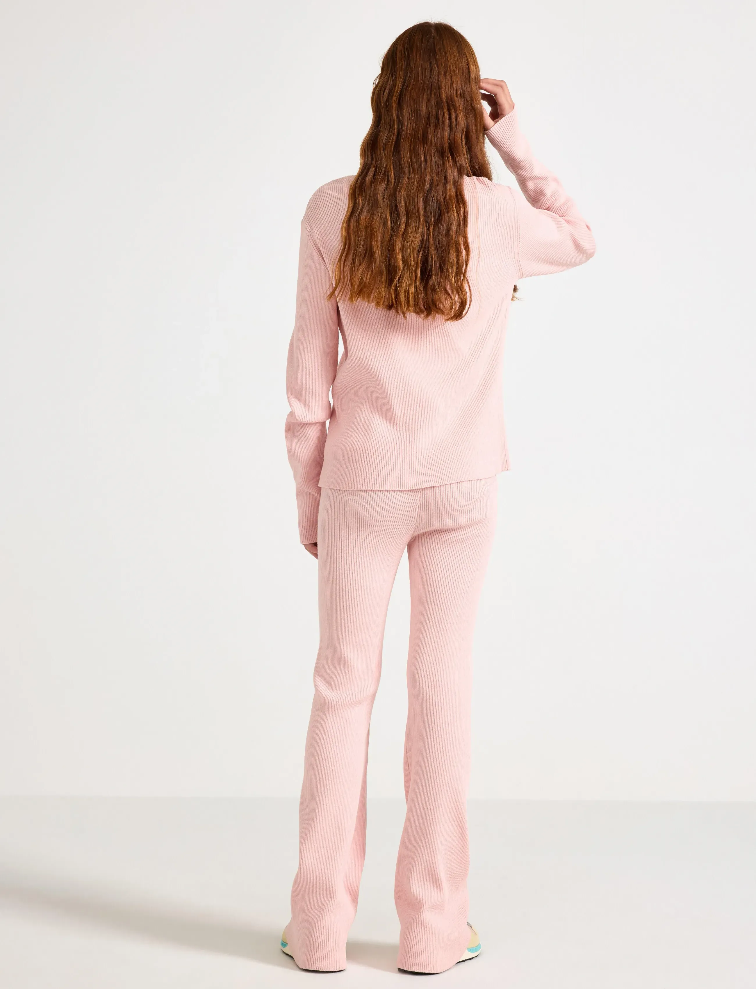 Lindex - Trousers knitted rib - einkaufen nach alter von - light dusty pink - 3