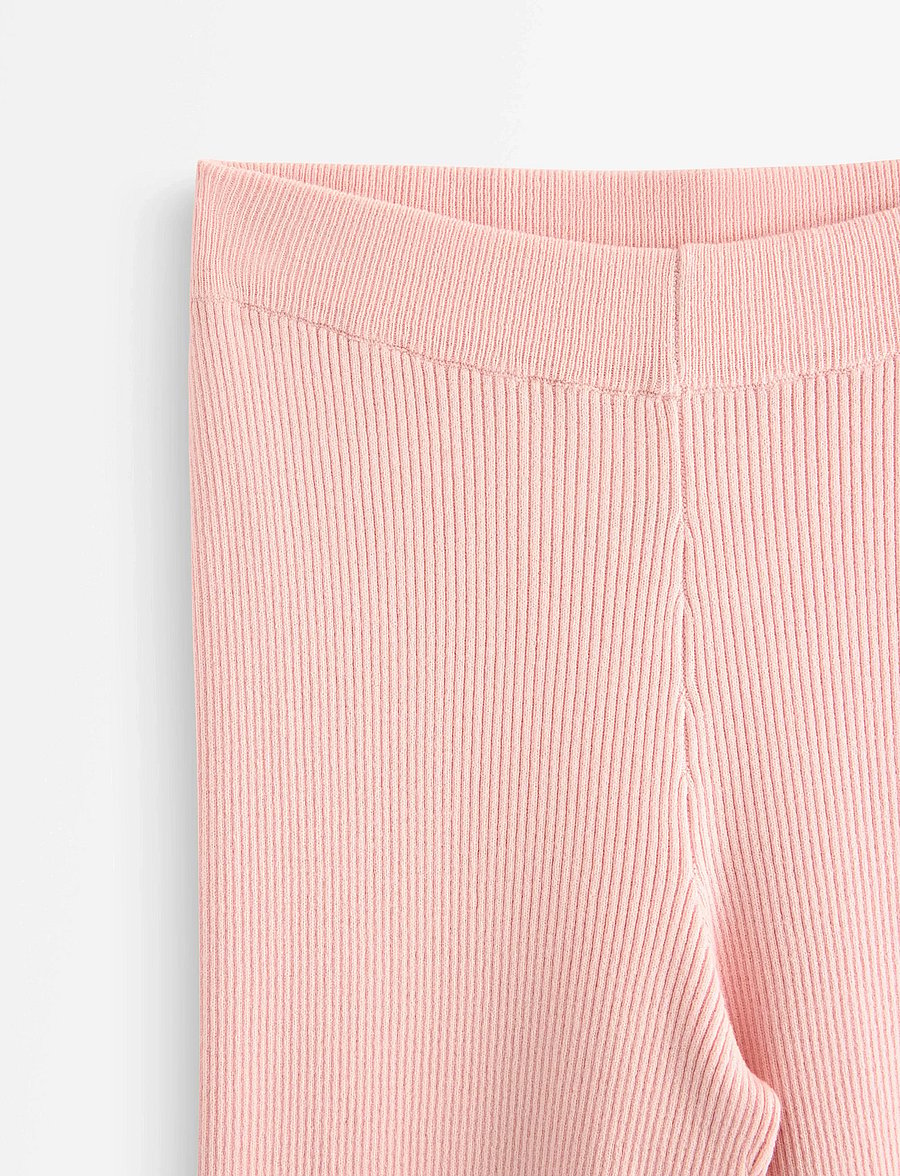 Lindex - Trousers knitted rib - byxor - light dusty pink - 5