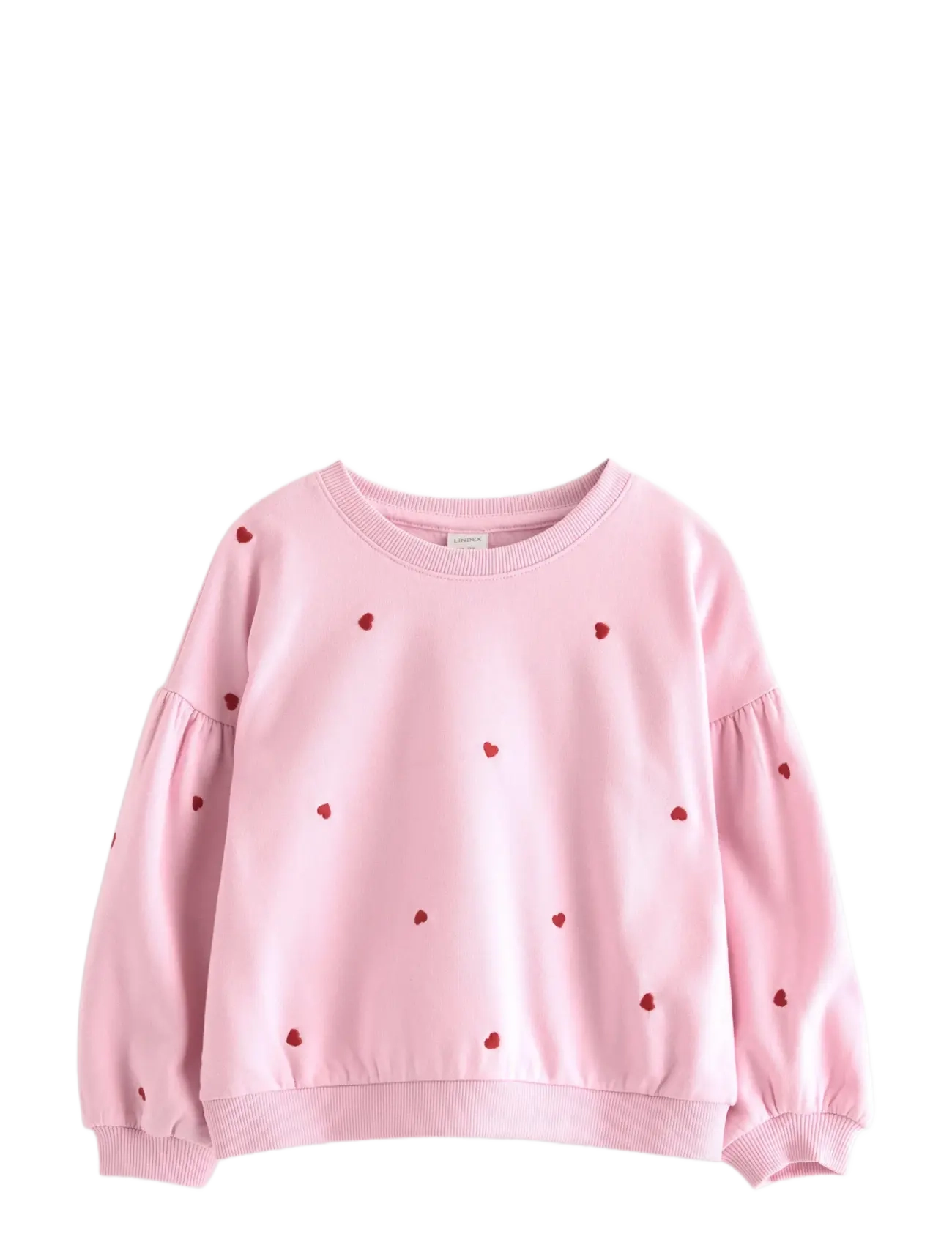 Lindex Sweater cropped embroidery hea - Lastele - LIGHT PINK / pink/rose