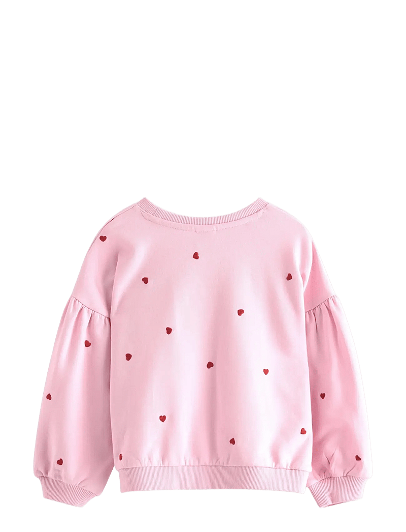 Lindex - Sweater cropped embroidery hea - sweatshirts - light pink - 2