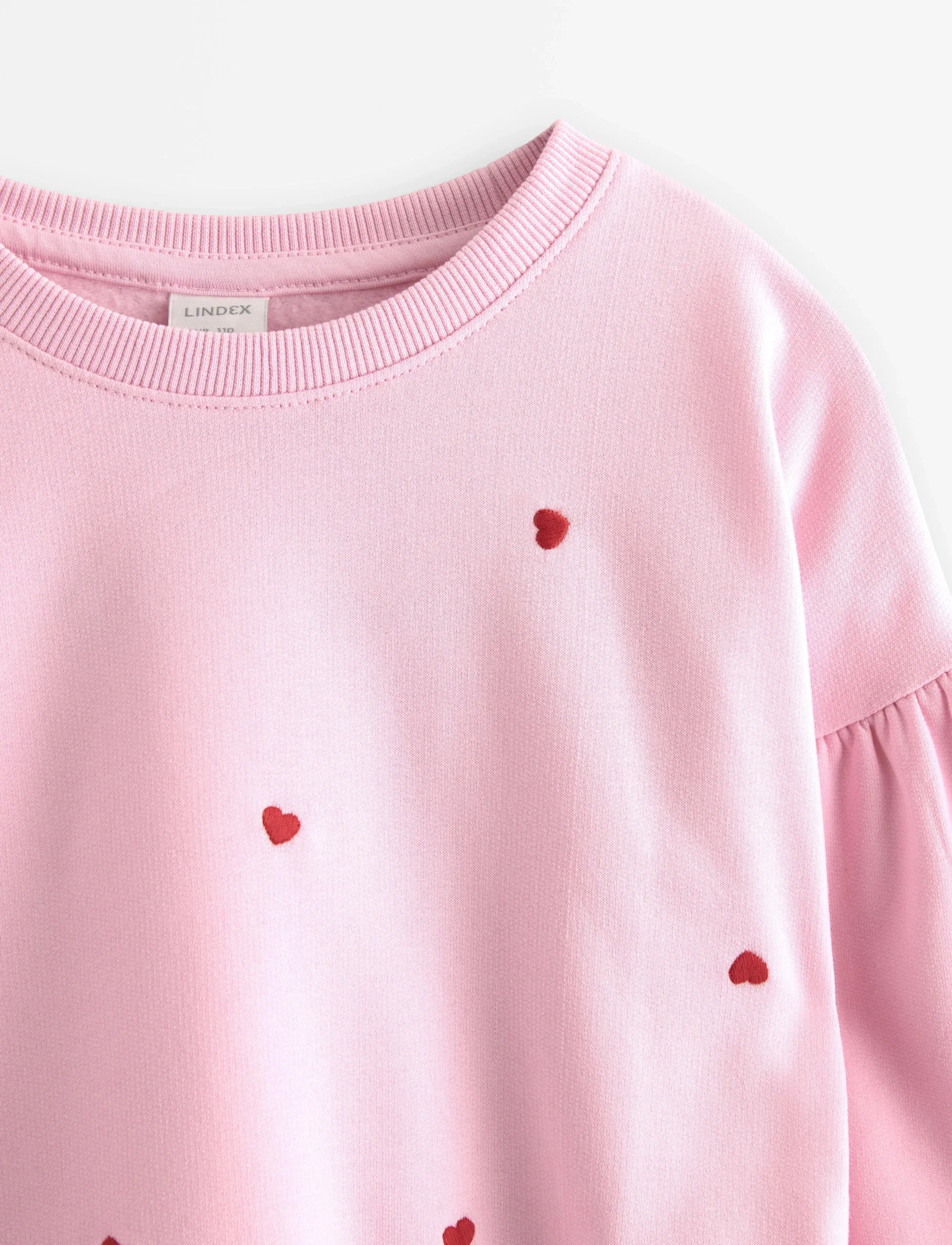 Lindex - Cropped jumper with puff sleeve - sweatshirts - light pink - 5