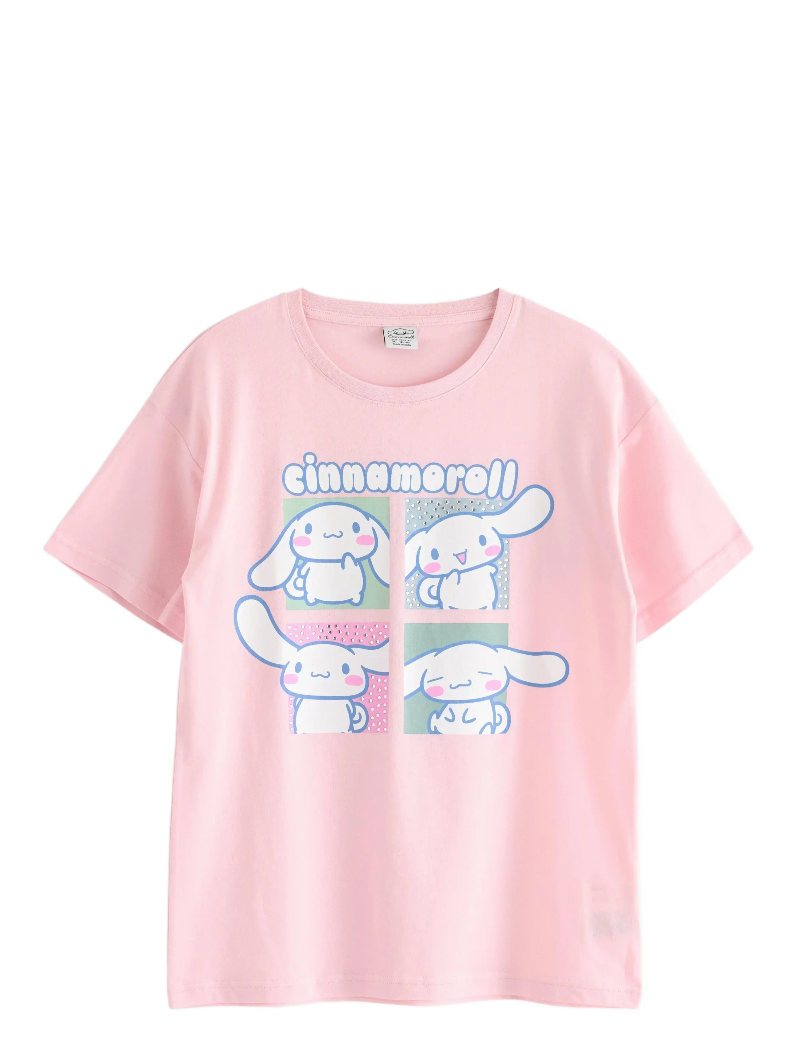 Lindex T shirt regular dropped should - Kinder 98-134 - LIGHT PINK / pink/rose