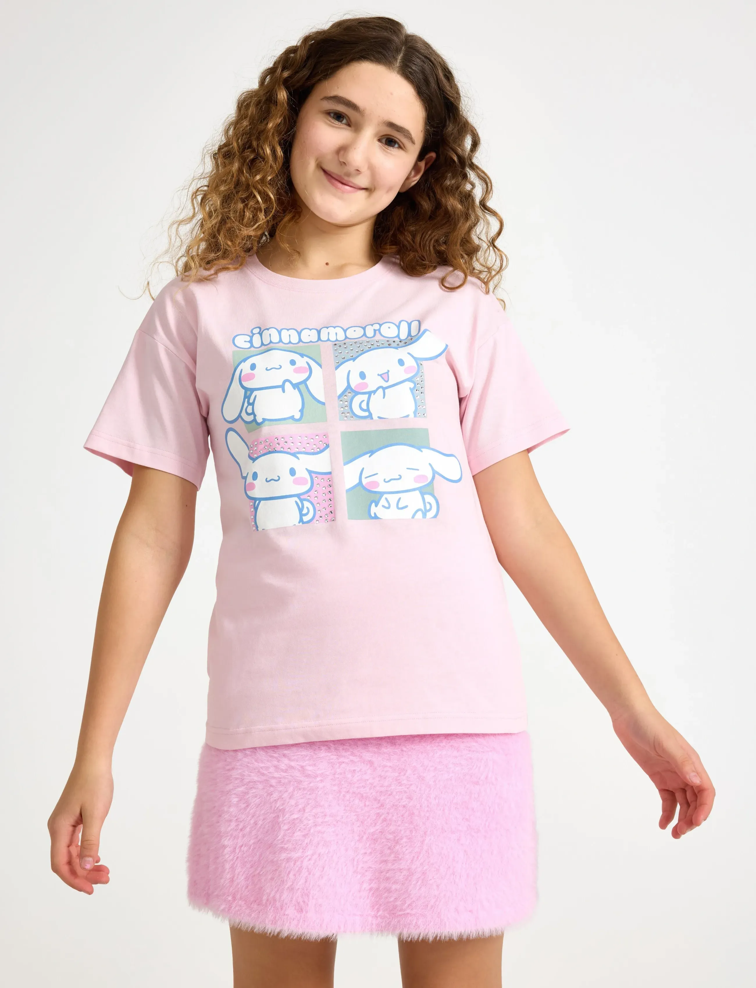 Lindex - T shirt regular dropped should - kurzärmelige - light pink - 0
