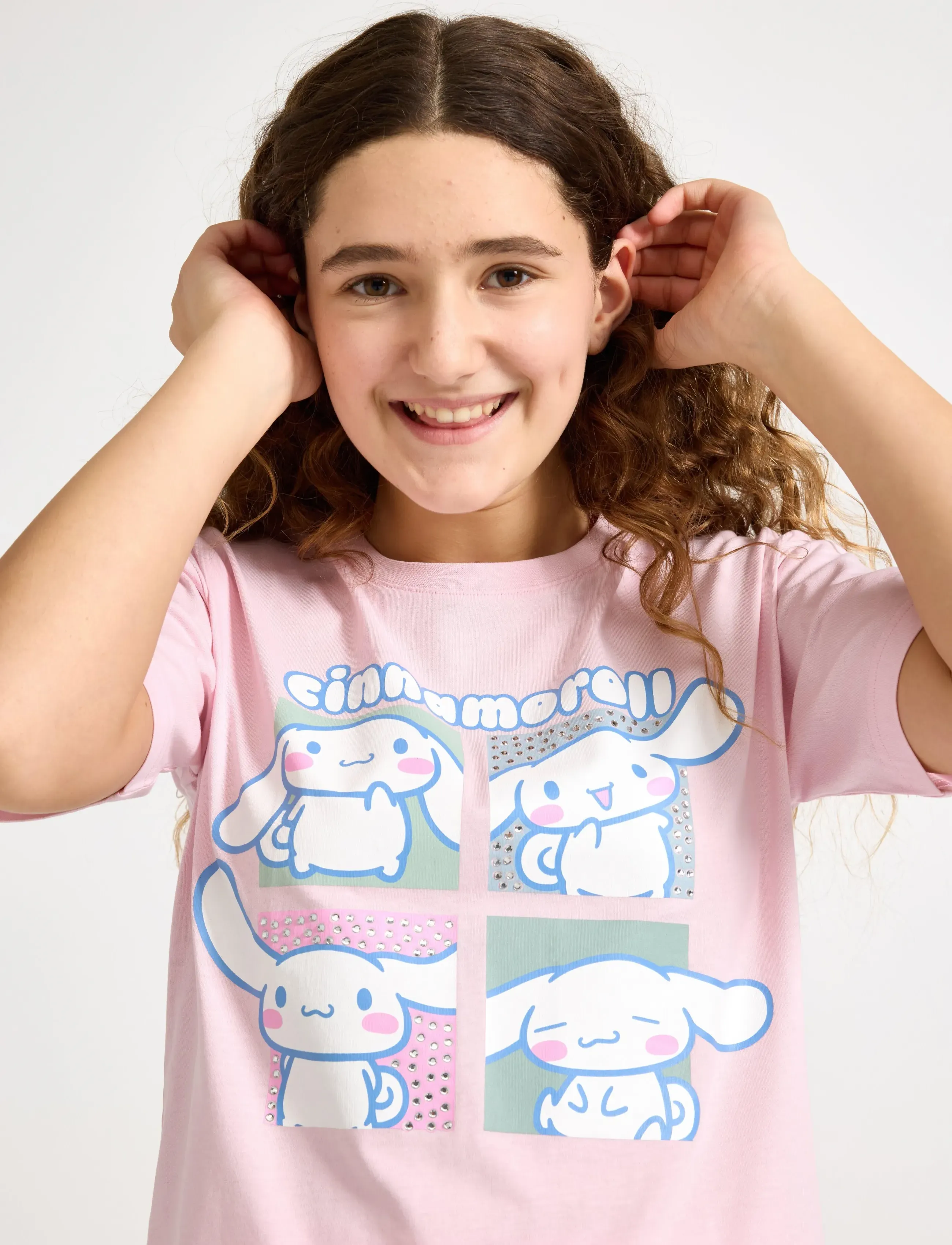 Lindex - T shirt regular dropped should - kurzärmelige - light pink - 4