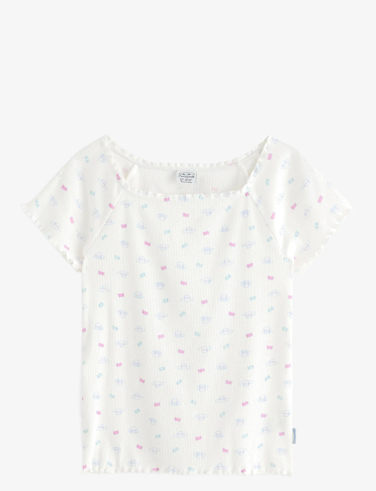 Lindex - Top rib cinnamoroll - lühikeste varrukatega t-särgid - light dusty white - 1