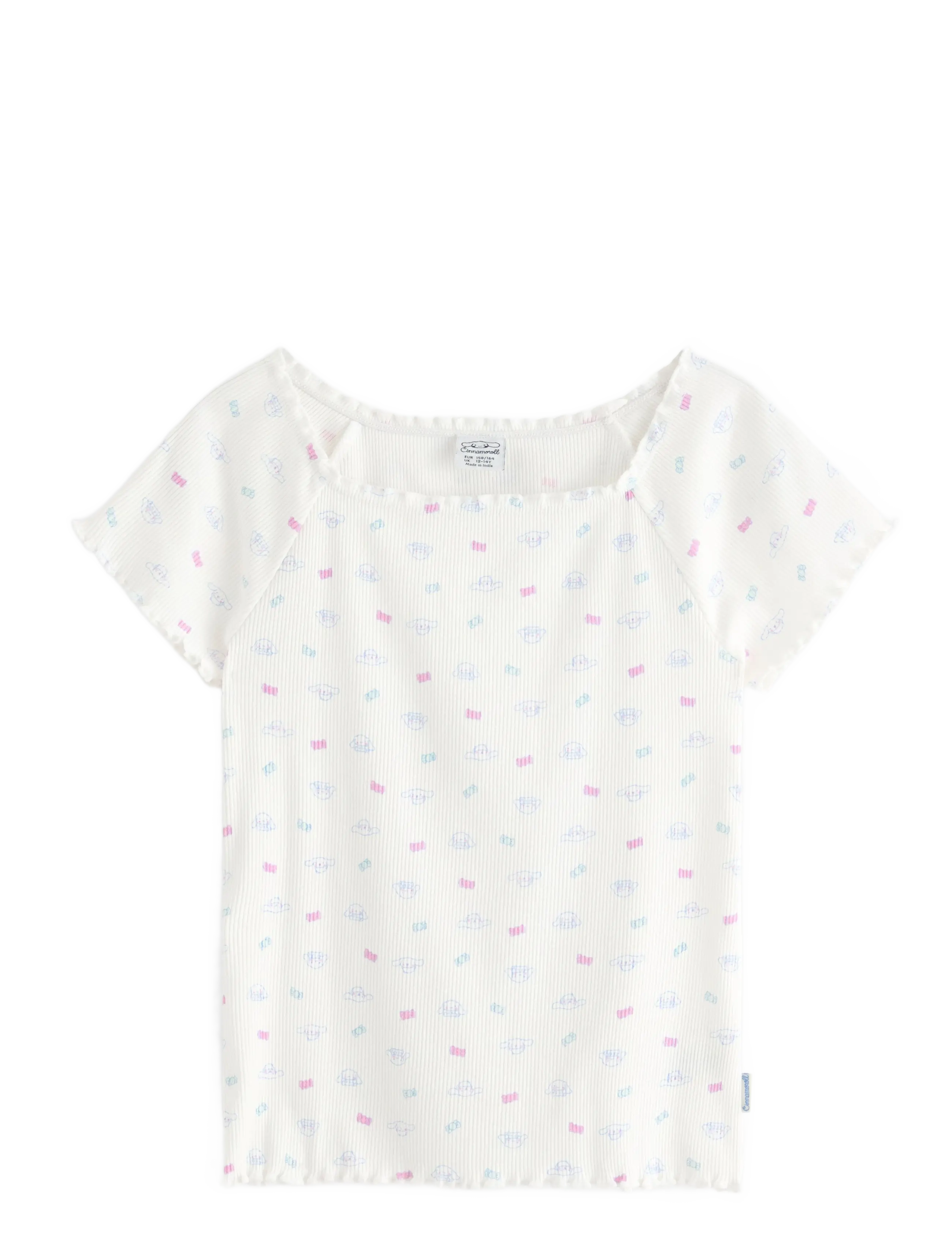 Lindex Top rib cinnamoroll - Kleidung - LIGHT DUSTY WHITE / white