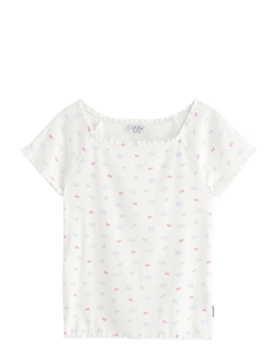 Lindex - Top rib cinnamoroll - kortärmade t-shirts - light dusty white - 1