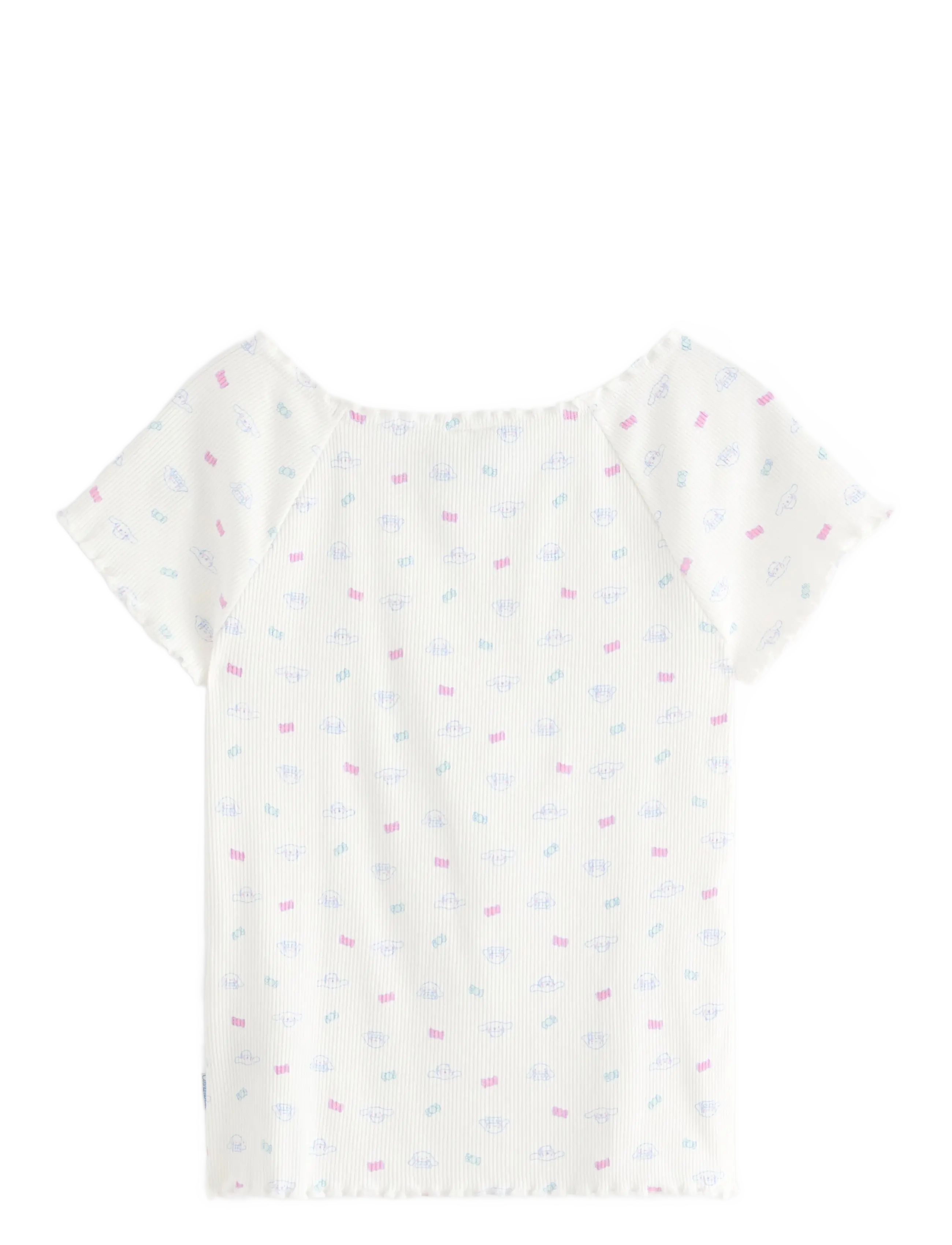 Lindex - Top rib cinnamoroll - korte mouwen - light dusty white - 2
