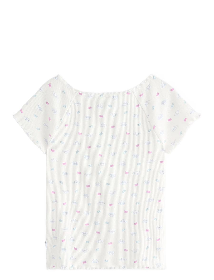 Lindex - Top rib cinnamoroll - kortärmade t-shirts - light dusty white - 2
