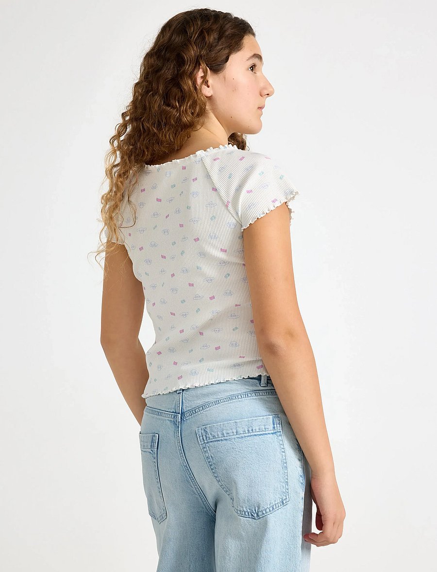 Lindex - Top rib cinnamoroll - kortärmade t-shirts - light dusty white - 3