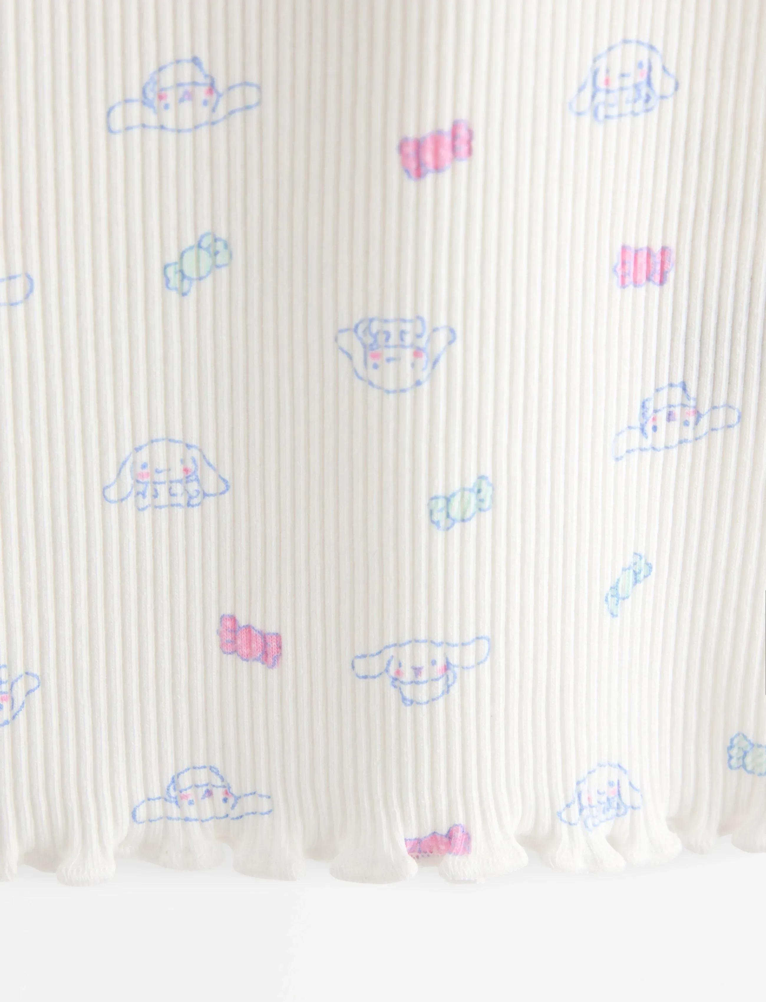 Lindex - Top rib cinnamoroll - korte mouwen - light dusty white - 5